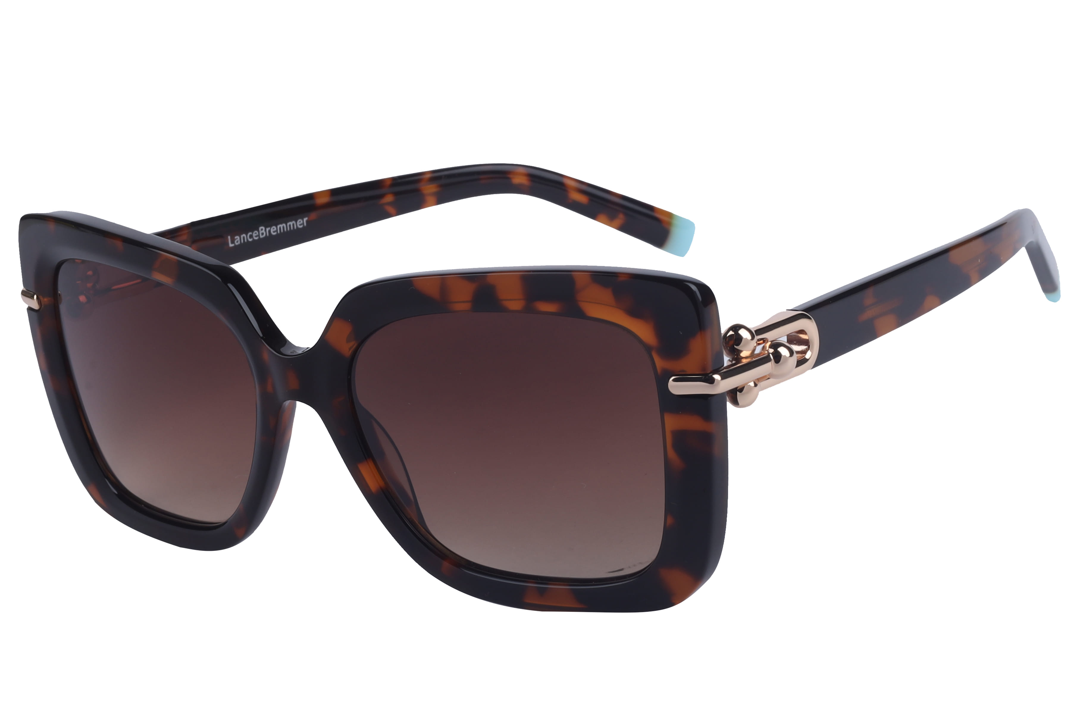 Lancebremmer AT8603 Sunglass Havana Female Full Metal Sunglass — view 1