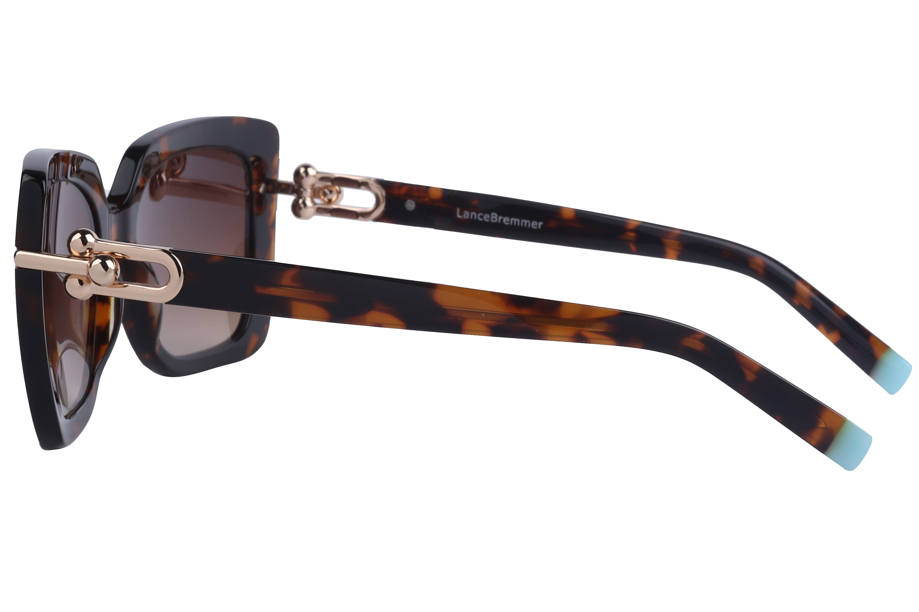 Lancebremmer AT8603 Sunglass Havana Female Full Metal Sunglass — view 3