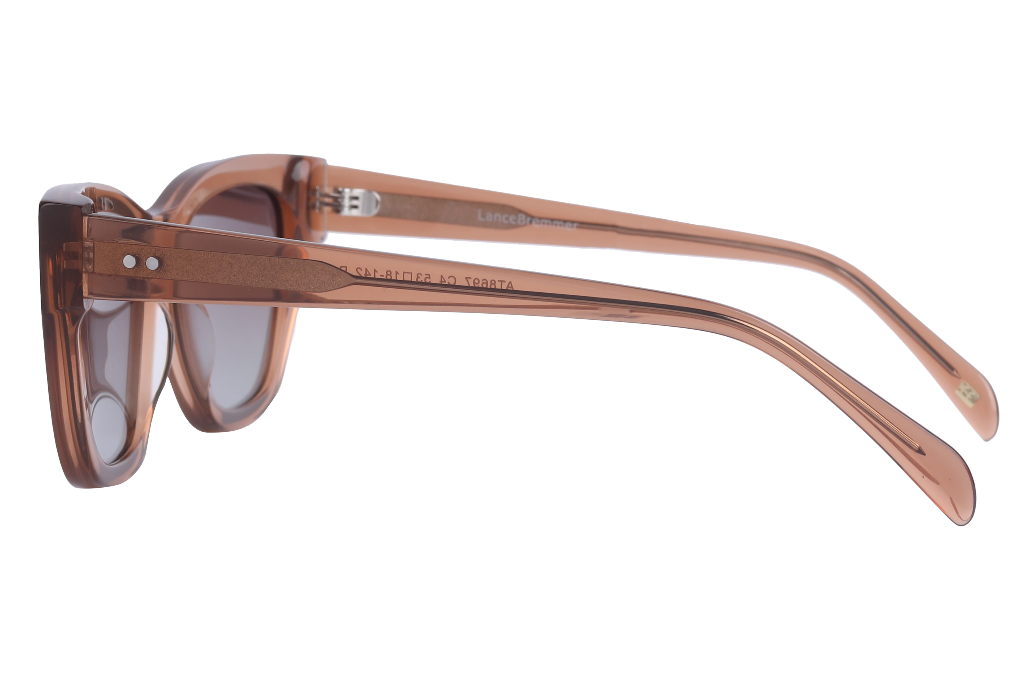Lancebremmer AT8697 Sunglass Transparent Brown Female Full S Sunglass — Transparent Brown frame — view 3