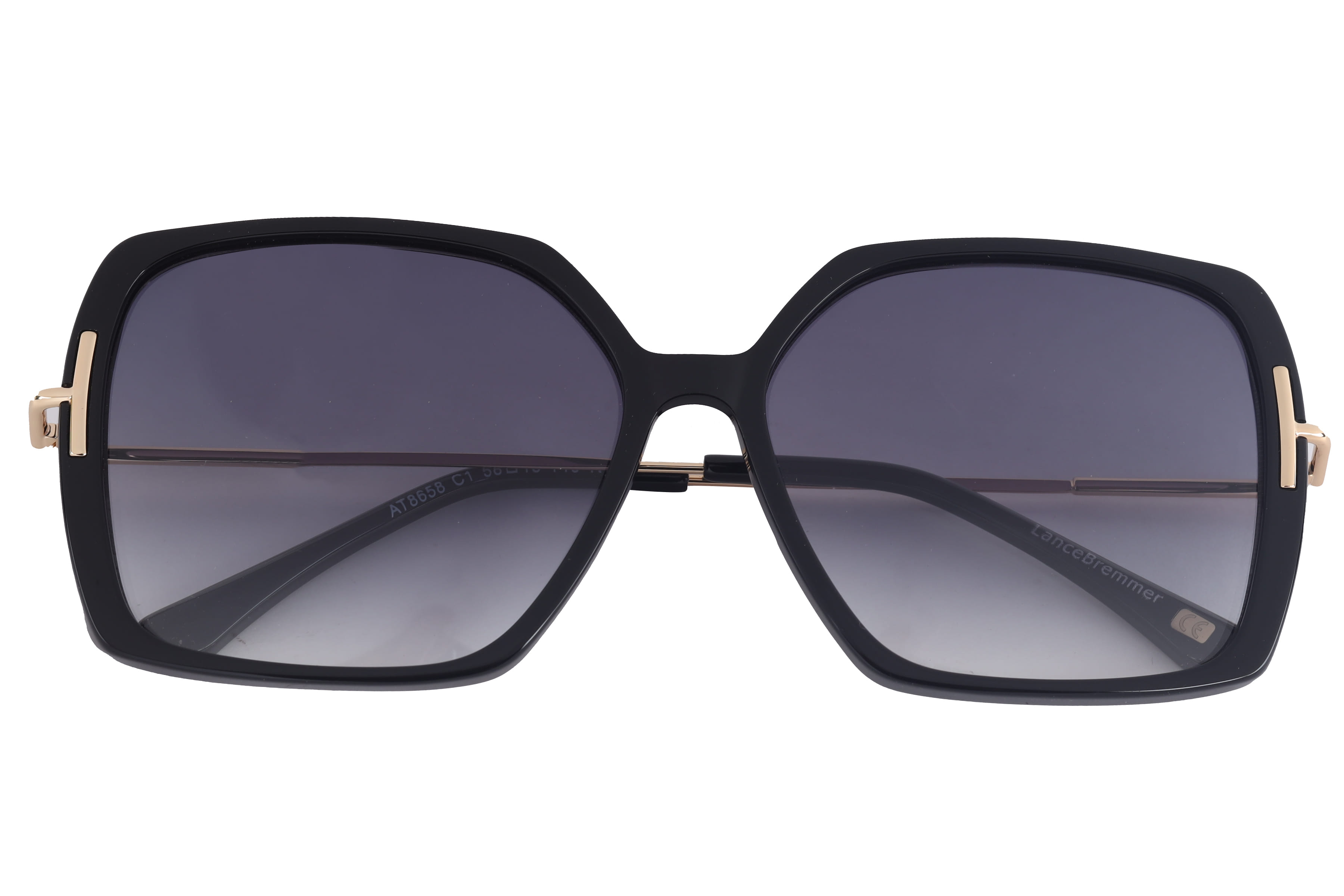 Lancebremmer AT8658 Sunglass Black Female Full Metal Sunglass — Black frame — view 4
