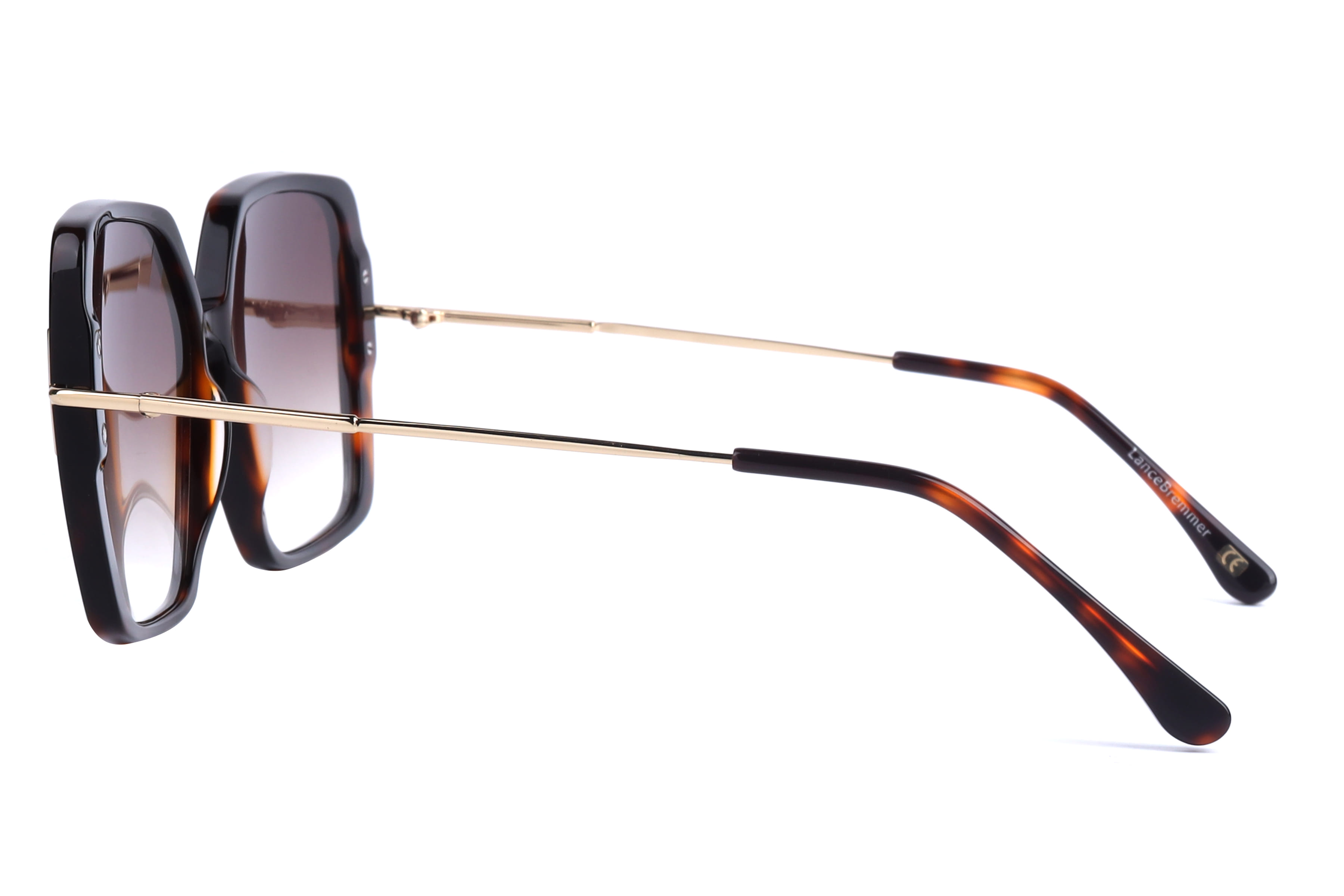 Lancebremmer AT8658 Sunglass Havana Female Full Metal Sunglass — Havana frame — view 2
