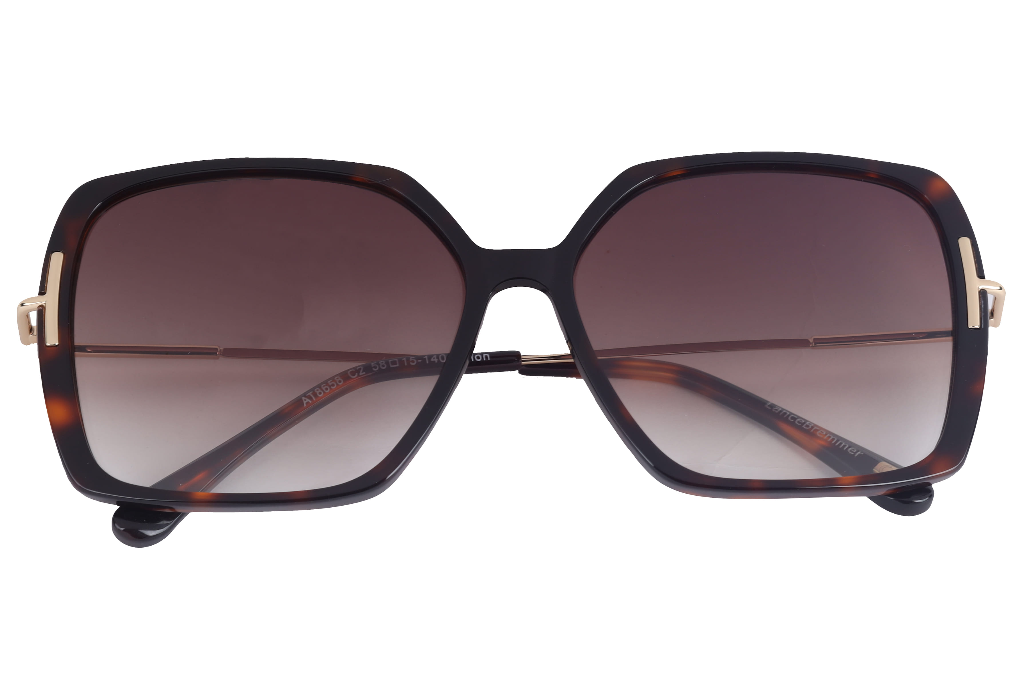 Lancebremmer AT8658 Sunglass Havana Female Full Metal Sunglass — Havana frame — view 3