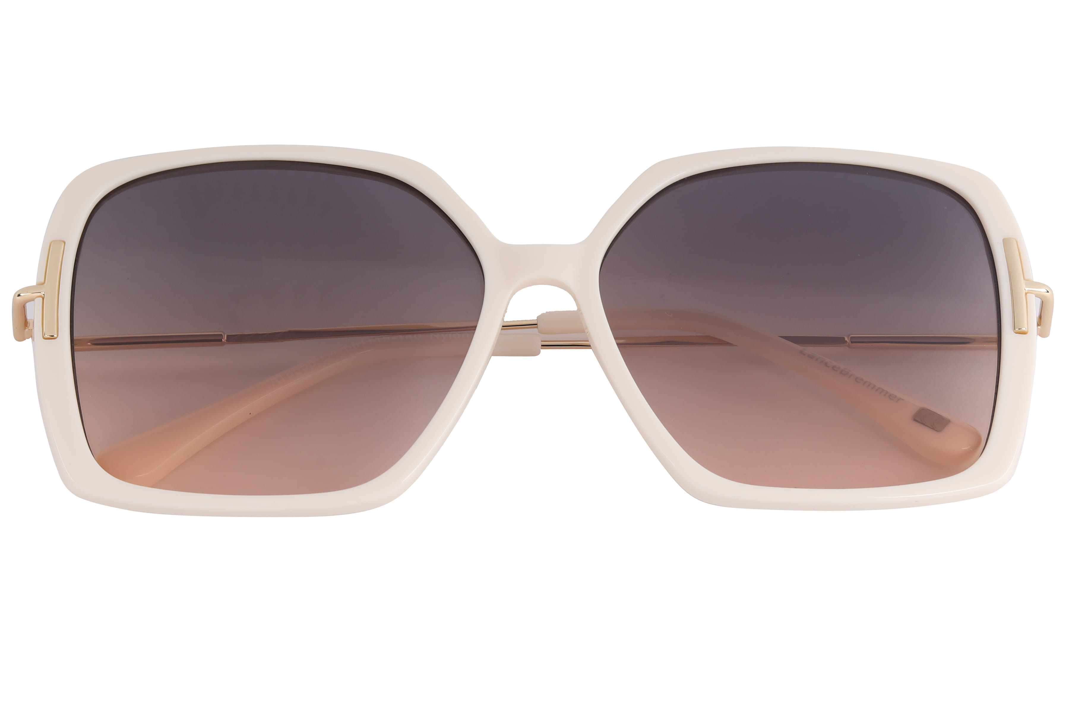 Lancebremmer AT8658 Sunglass White Female Full Metal Sunglass — White frame — view 4