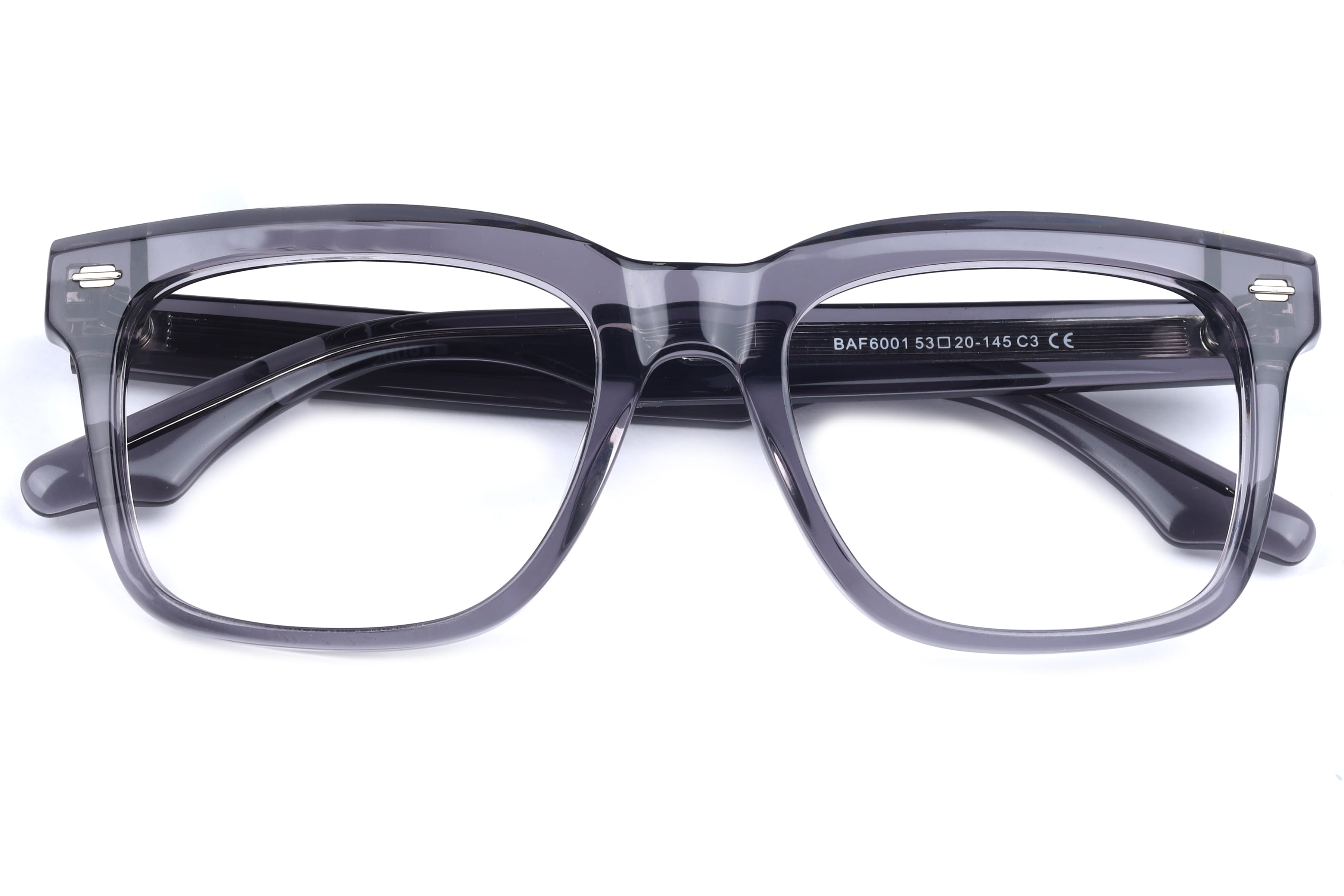 Lancebremmer BAF6001 Frame Transparent Grey Male Full Shell Frame — Transparent Grey frame — view 4