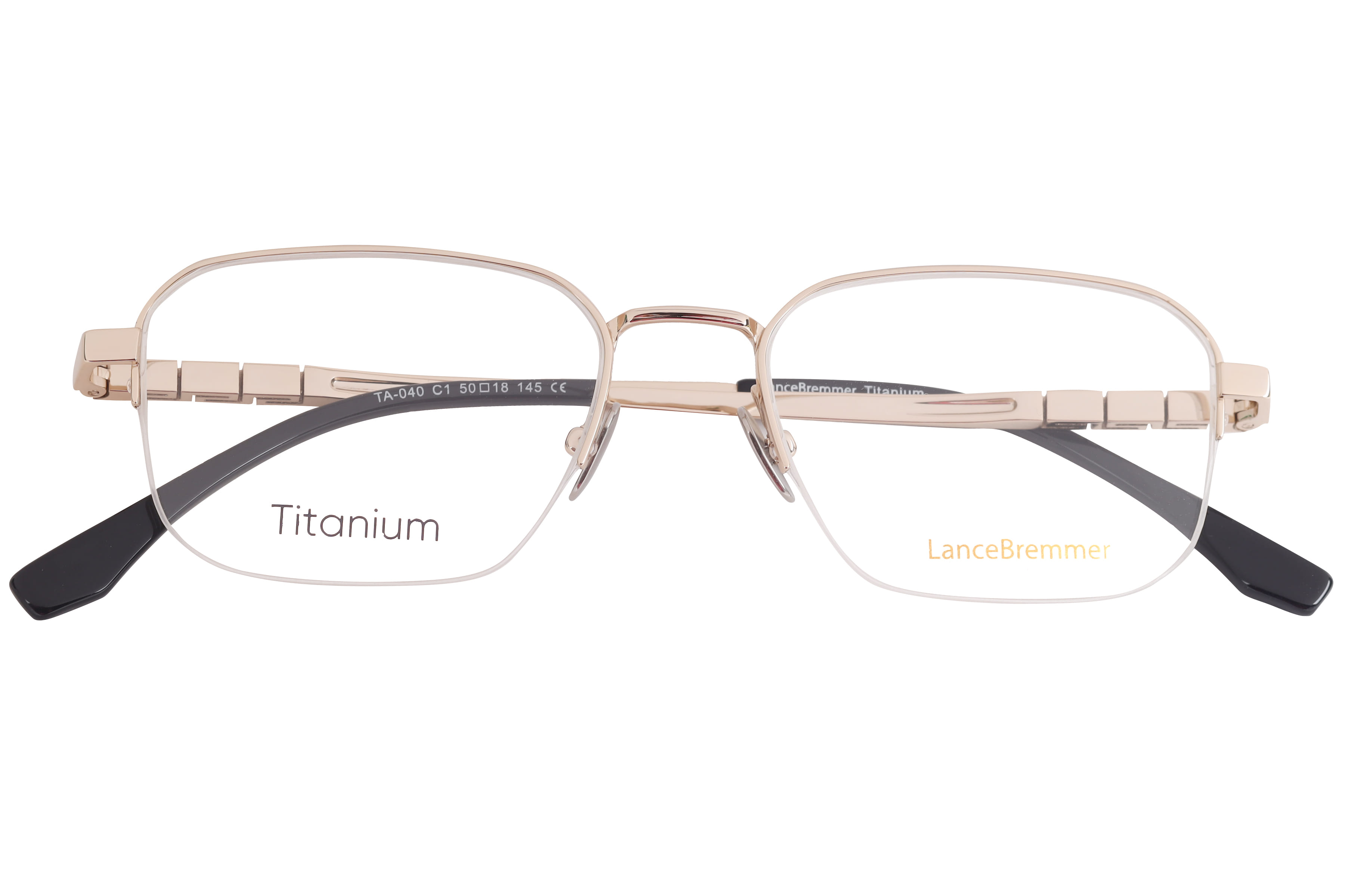 Lancebremmer TA-040 Frame Gold Unisex Supra Titanium Frame — Gold frame — view 3