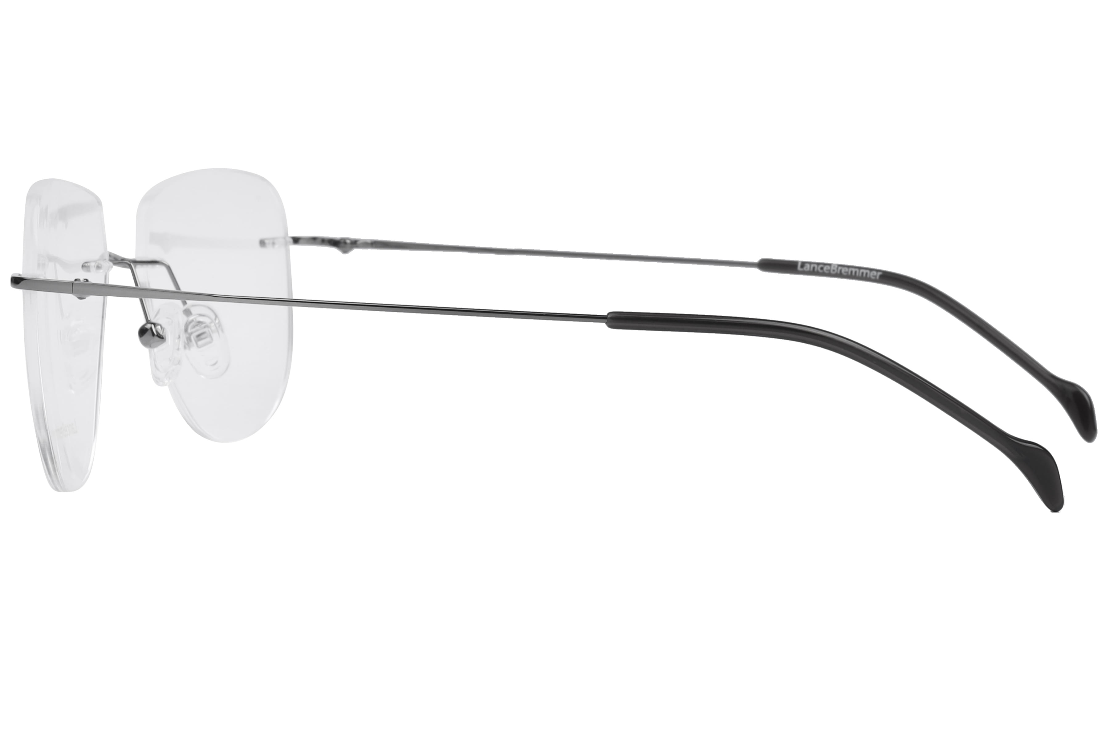 Lancebremmer LBF6606 Frame Gun Metal Unisex RimLess Metal Frame — Gun Metal frame — view 3