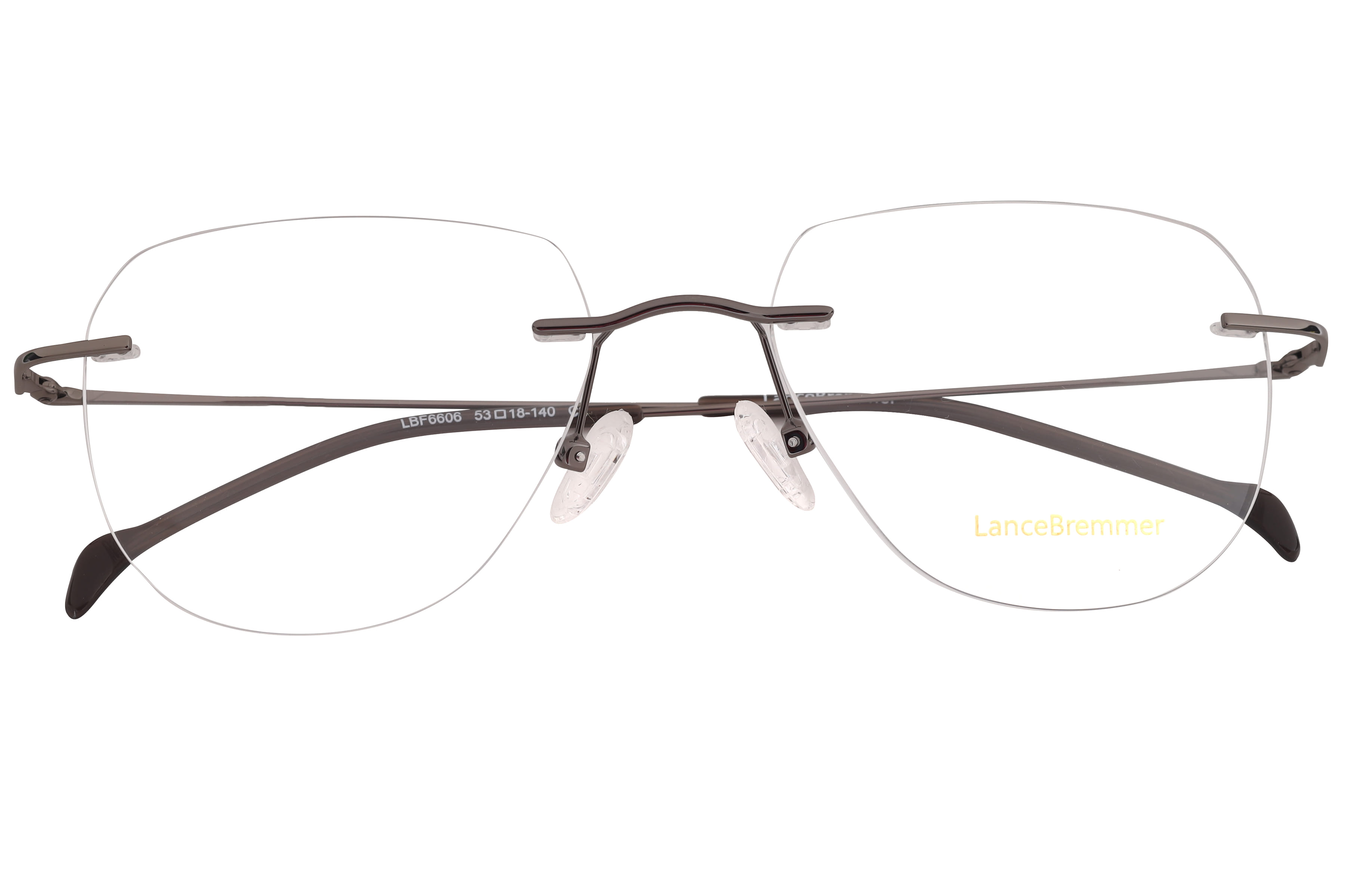 Lancebremmer LBF6606 Frame Gun Metal Unisex RimLess Metal Frame — Gun Metal frame — view 4