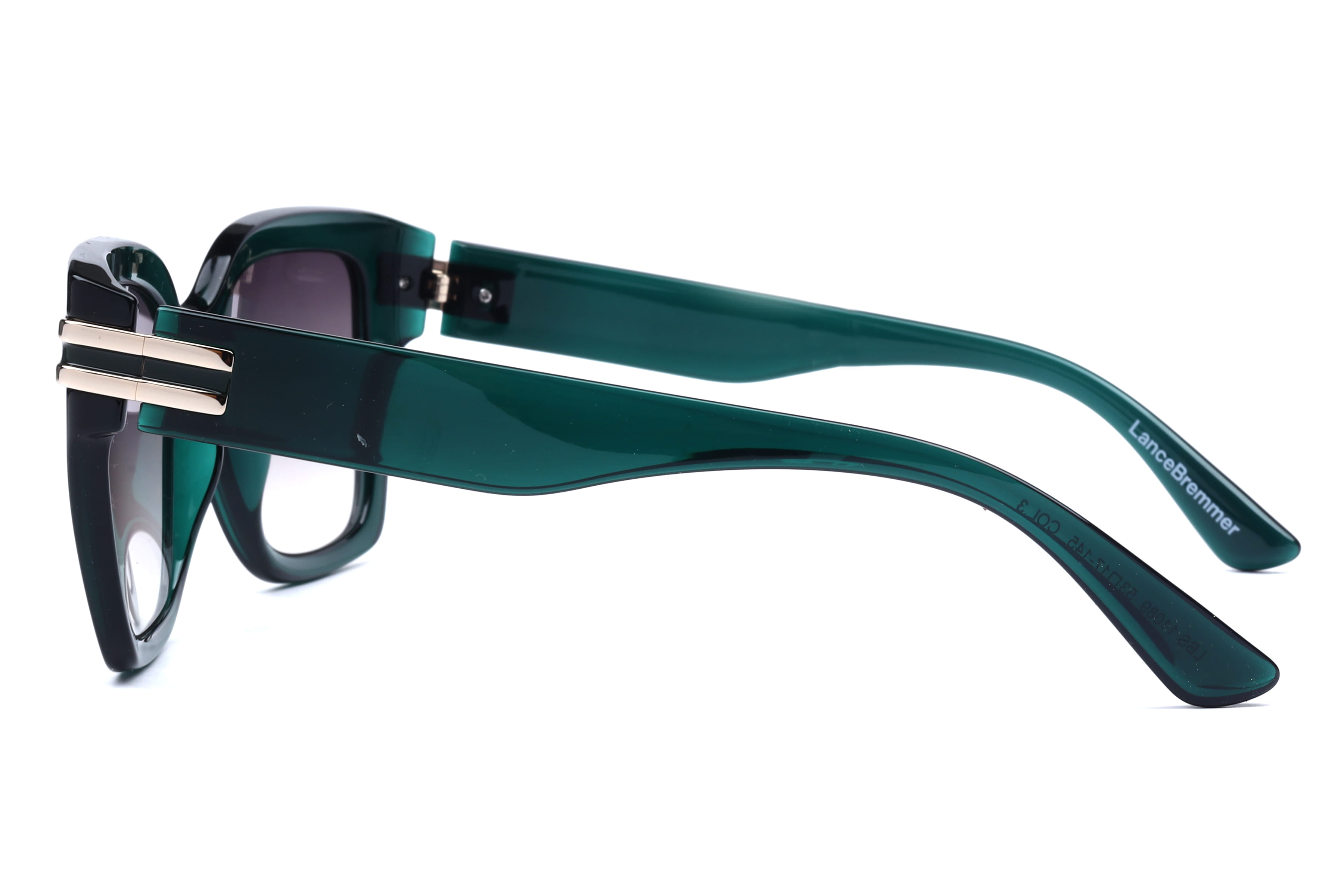 Lancebremmer LBS 11089 Sunglass Transparent Green Female Ful Sunglass — Transparent Green frame — view 3