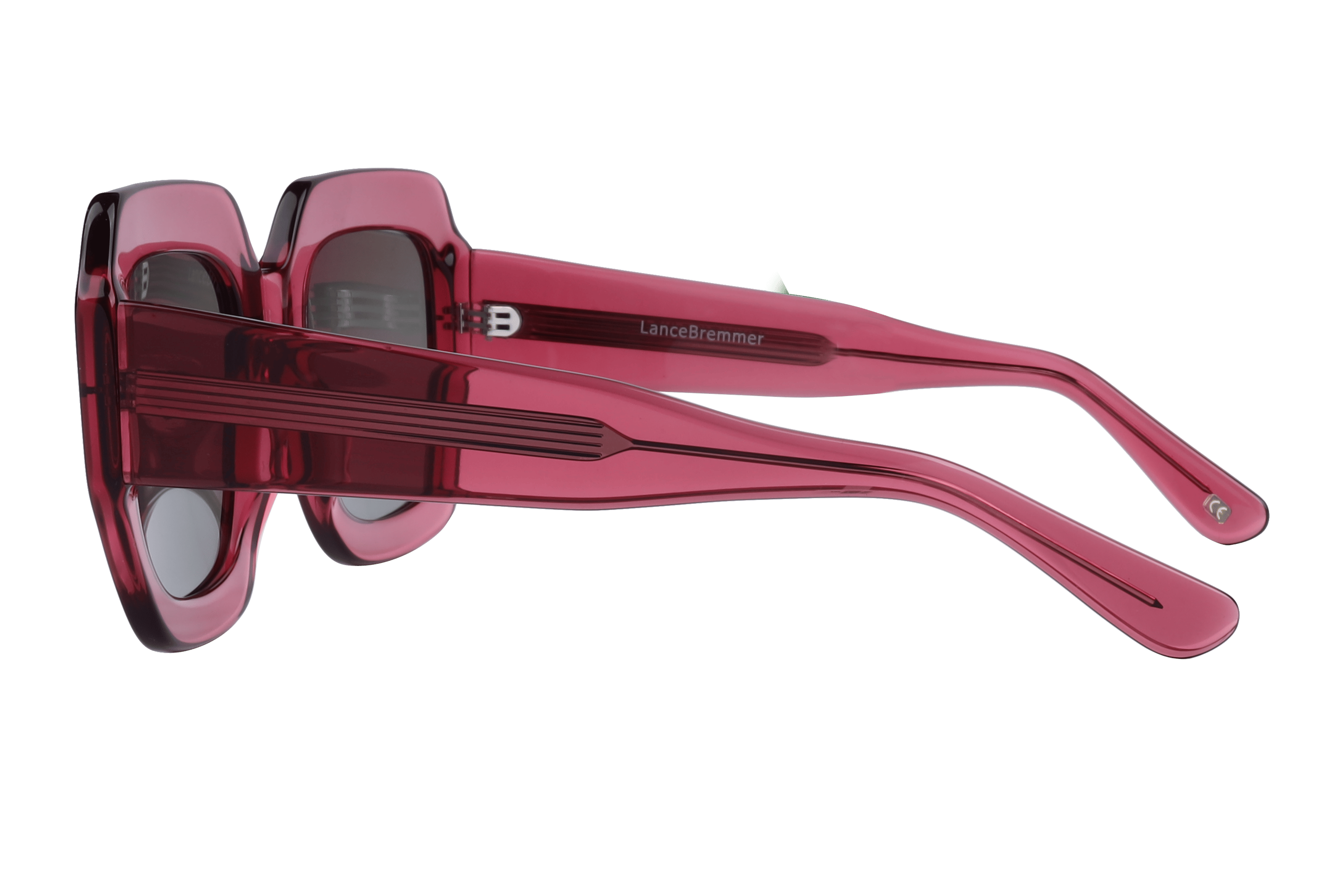 Lancebremmer AT8496 Sunglass Transparent Maroon Female Full Sunglass — Transparent Maroon frame — view 3