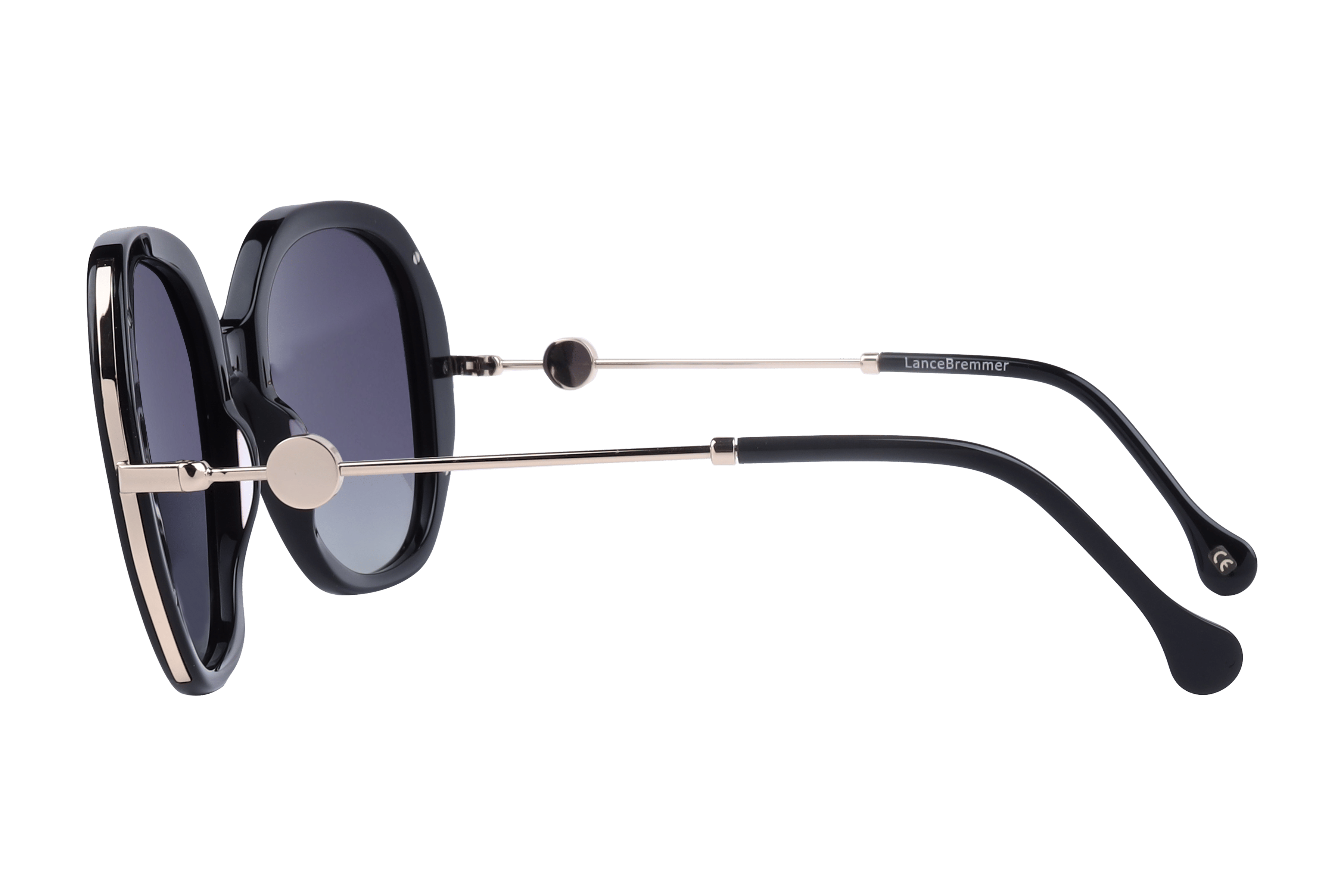 Lancebremmer AT8429 Sunglass Black Female Full Metal Sunglass — Black frame — view 3