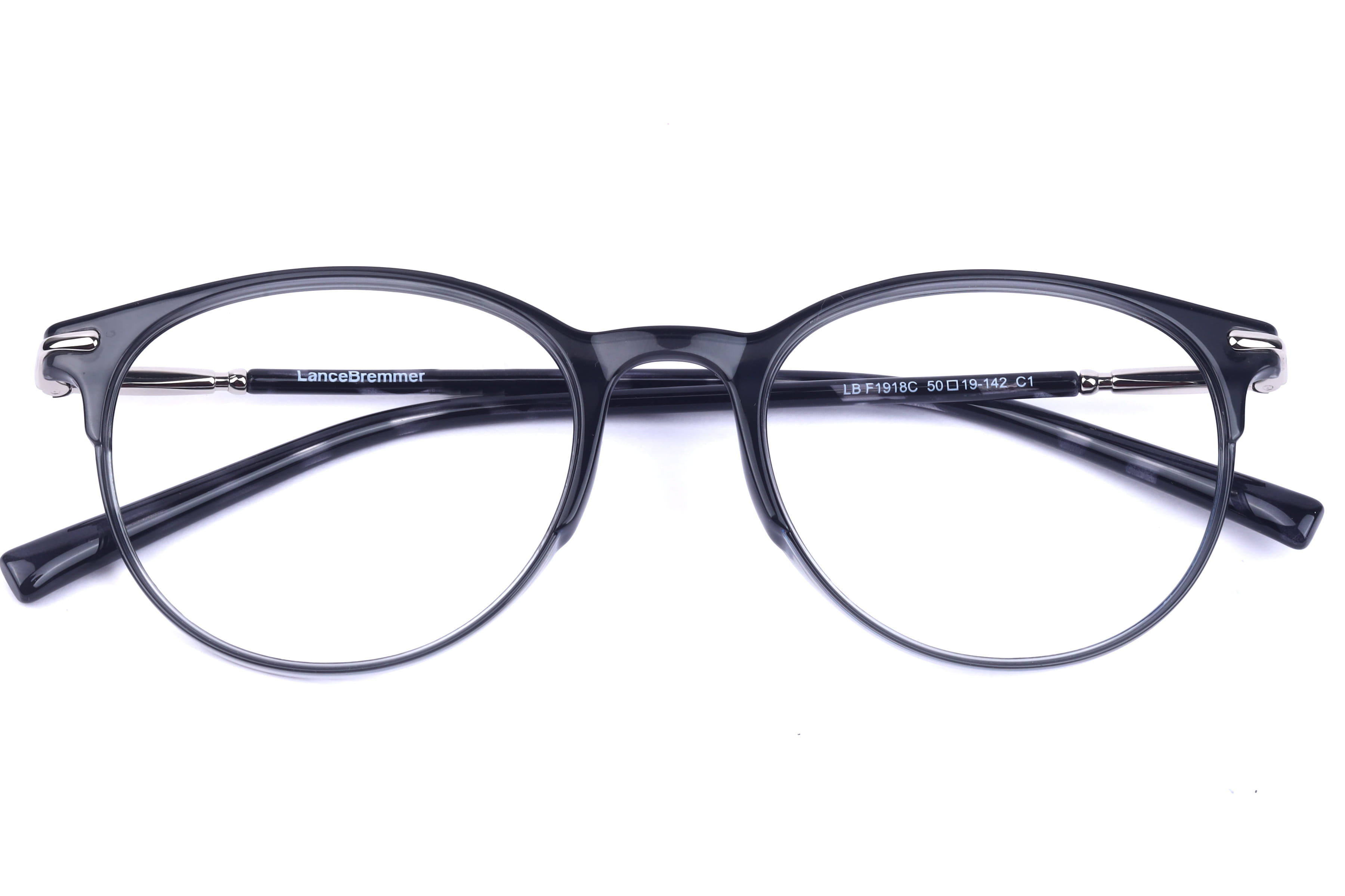 Lancebremmer F1918C Frame Transparent Grey Unisex Shell Meta Frame — Transparent Grey frame — view 5