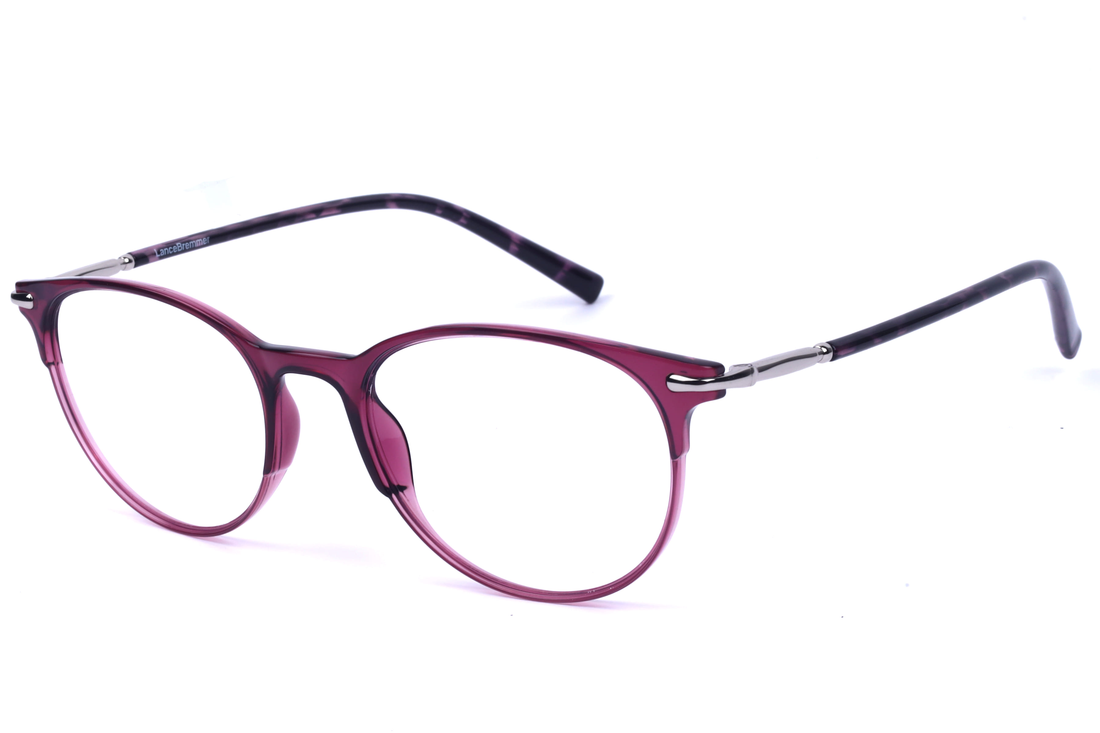 Lancebremmer F1918C Frame Transparent Pink Unisex Shell Meta Frame — Transparent Pink frame — view 2