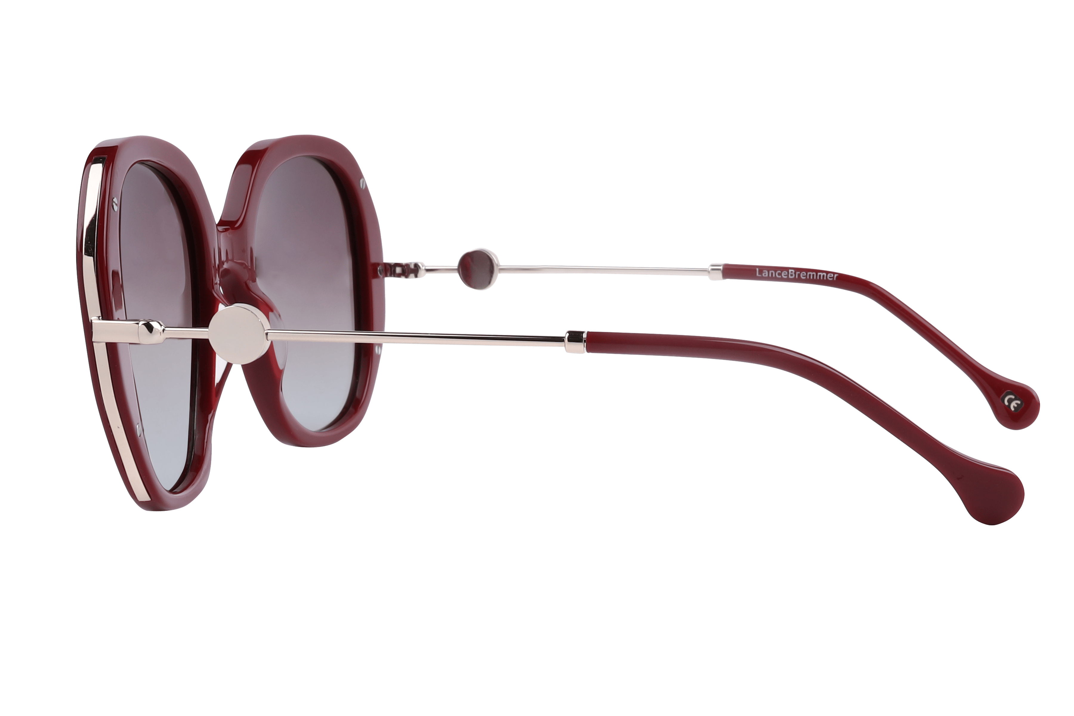 Lancebremmer AT8429 Sunglass Red Female Full Metal Sunglass — Red frame — view 3