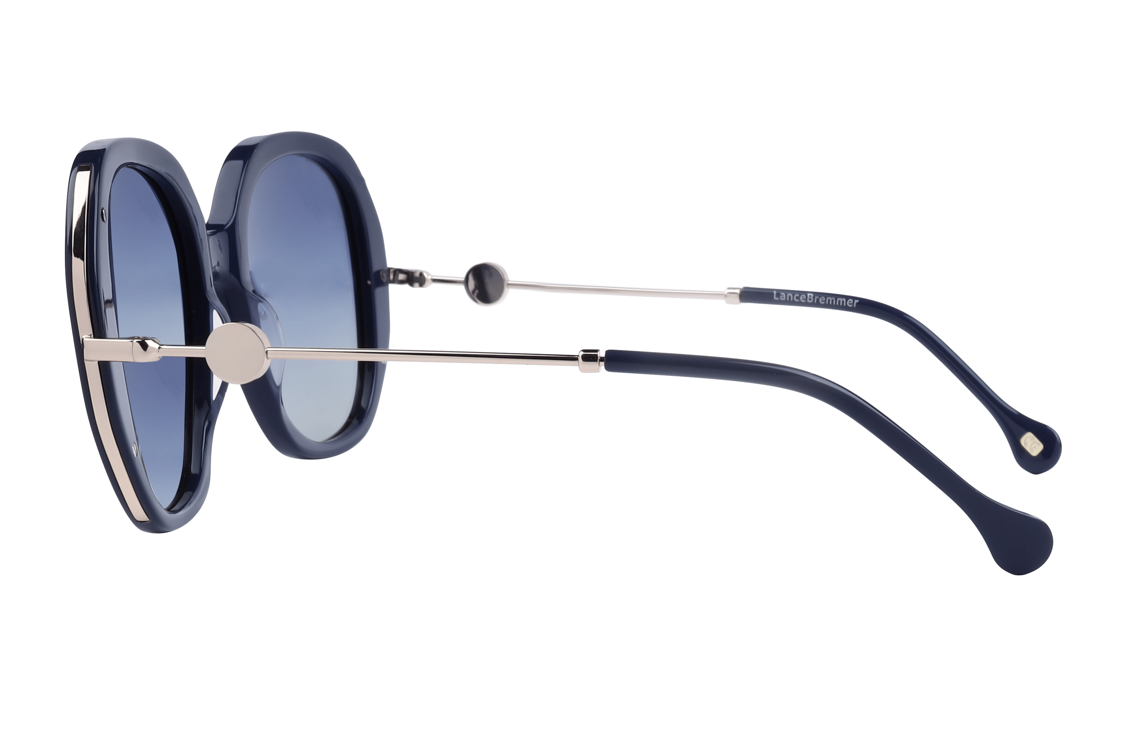 Lancebremmer AT8429 Sunglass Blue Female Full Metal Sunglass — Blue frame — view 3