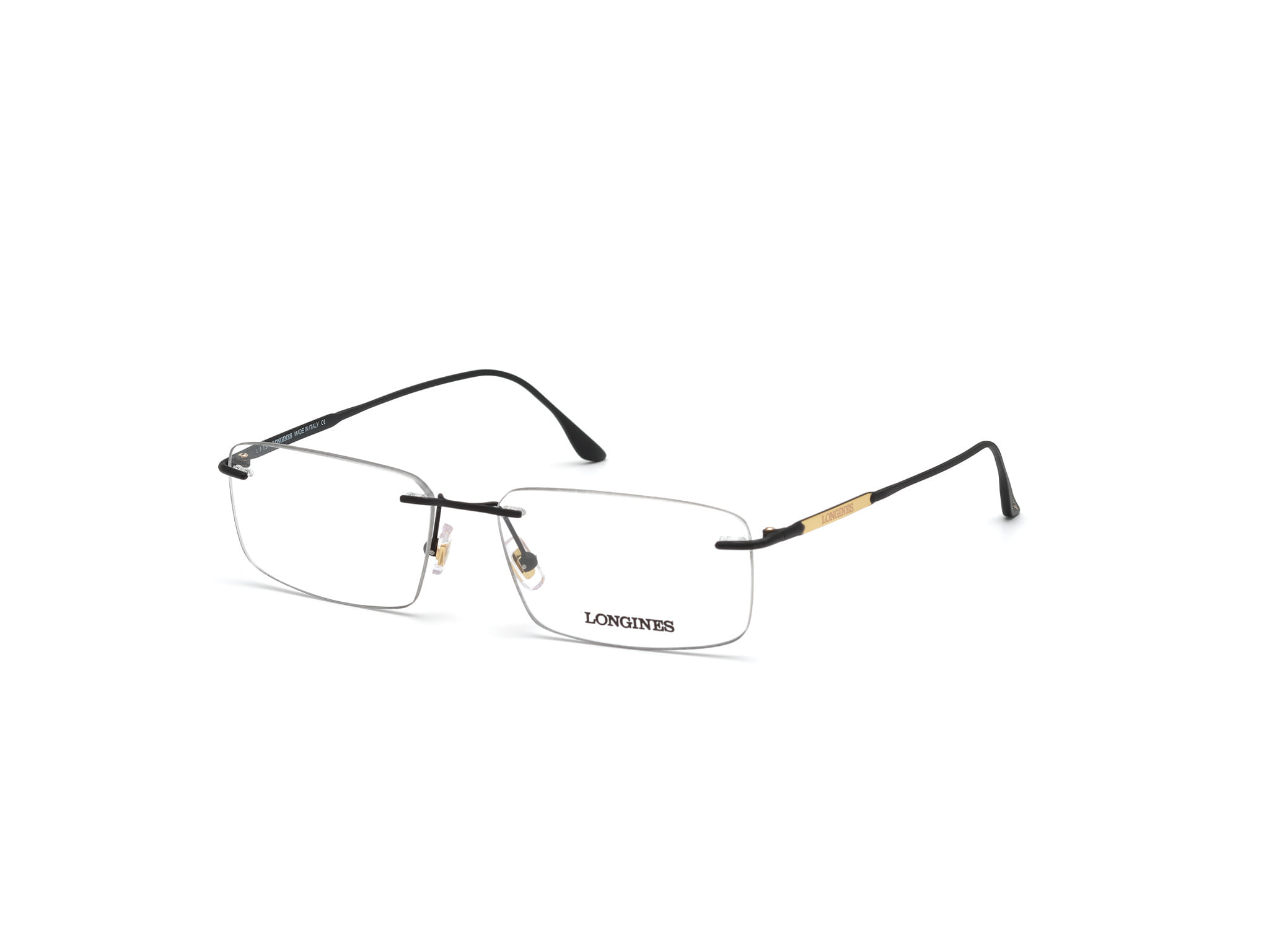 Longines LG5001-H Frame Black Male RimLess Metal Frame — Black frame — alternate view
