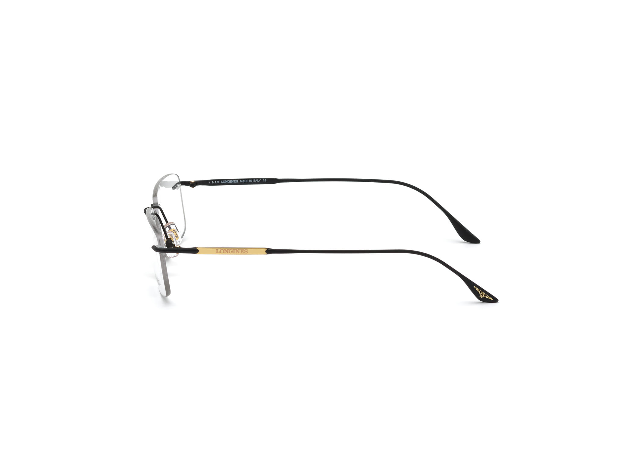 Longines LG5001-H Frame Black Male RimLess Metal Frame — Black frame — view 3