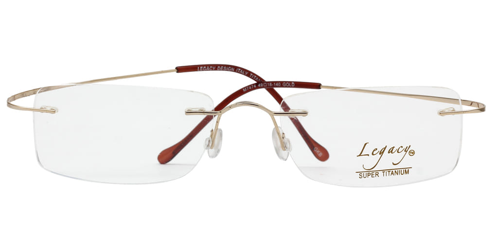 Inspira M7474 Frame Gold Unisex RimLess Titanium — Gold frame