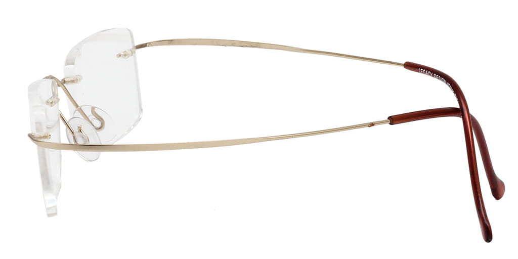 Inspira M7474 Frame Gold Unisex RimLess Titanium Frame — Gold frame — view 4