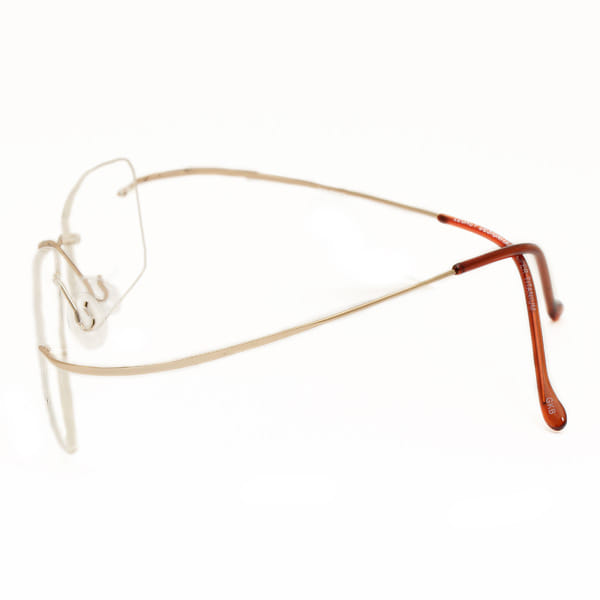Inspira M7474 Frame Gold Unisex RimLess Titanium Frame — Gold frame — view 3