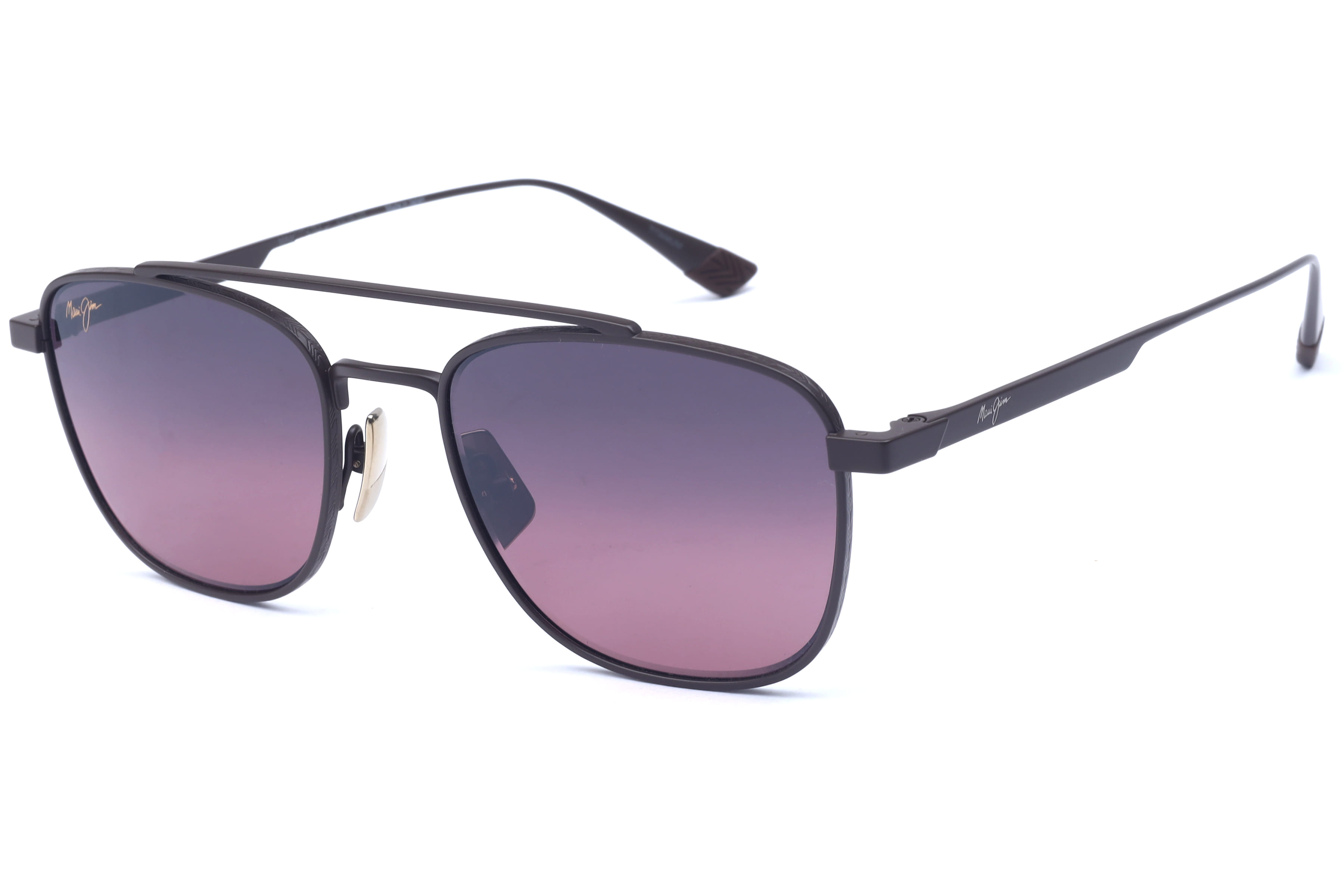 Maui Jim MJ 640 Sunglass Brown Male Full Titanium Sunglass — Brown frame — view 1