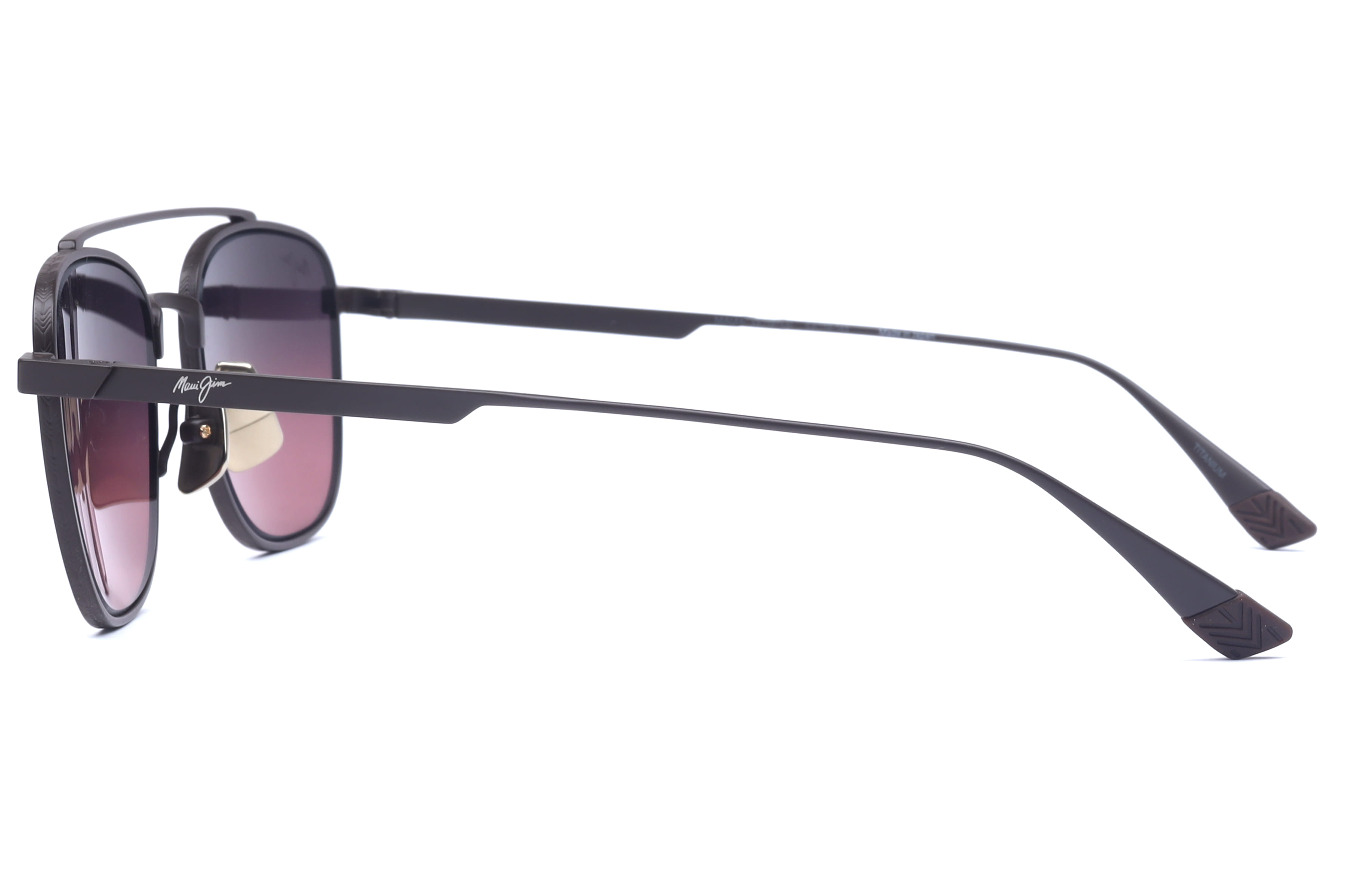 Maui Jim MJ 640 Sunglass Brown Male Full Titanium Sunglass — Brown frame — view 2