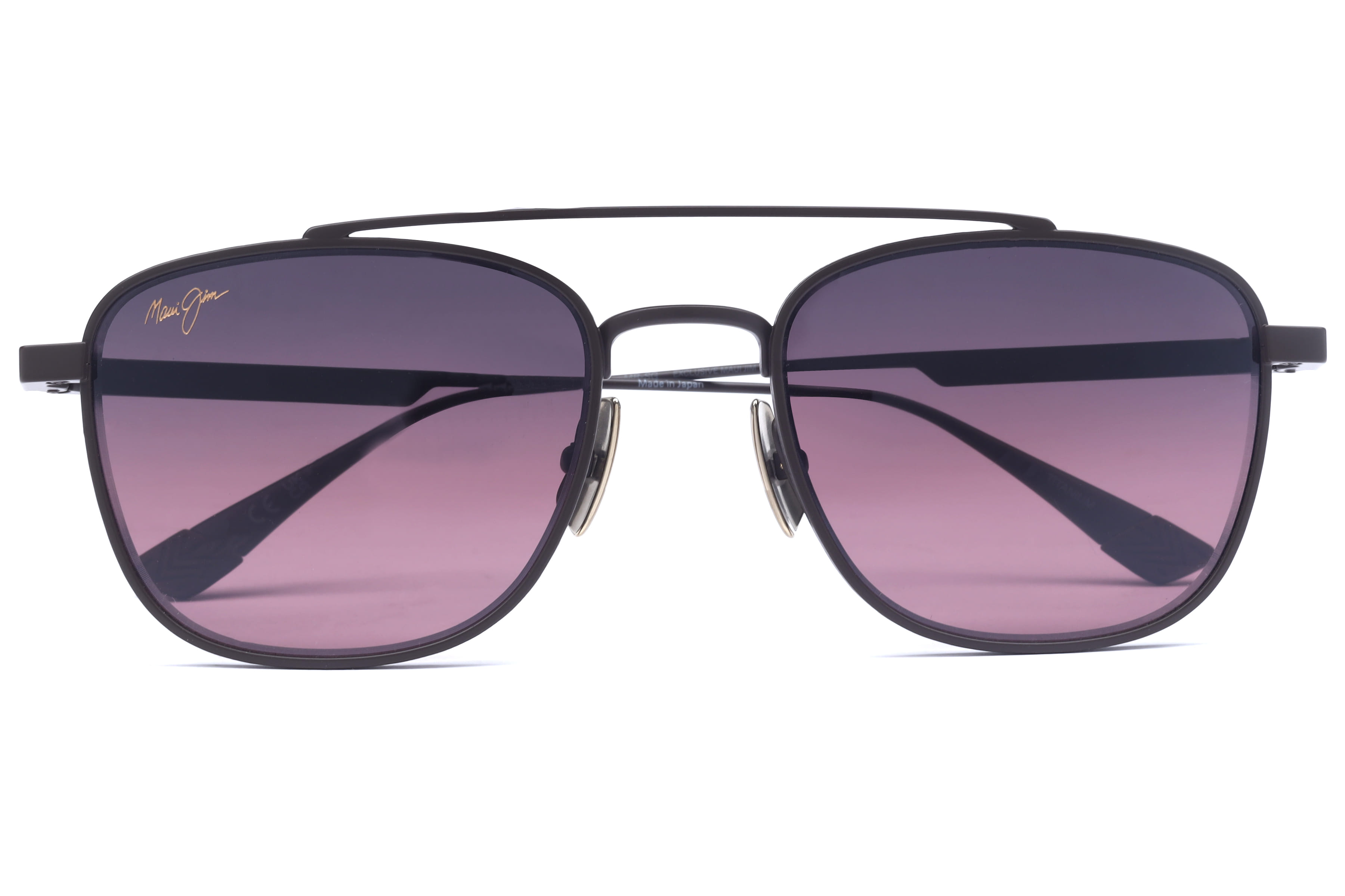 Maui Jim MJ 640 Sunglass Brown Male Full Titanium Sunglass — Brown frame — view 3