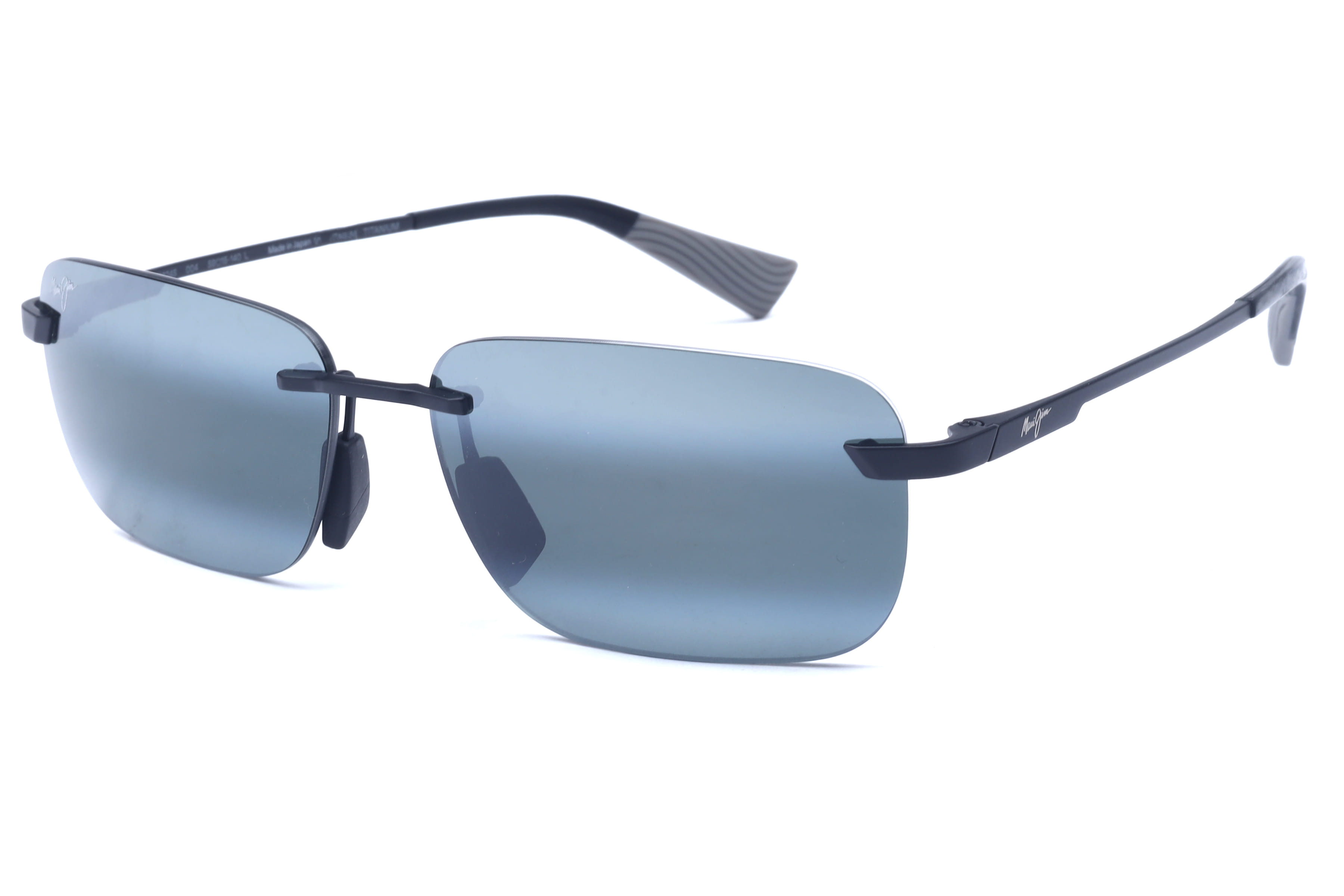 Maui Jim MJ 624 Sunglass Matt Black Male RimLess Titanium Sunglass — Matt Black frame — view 1