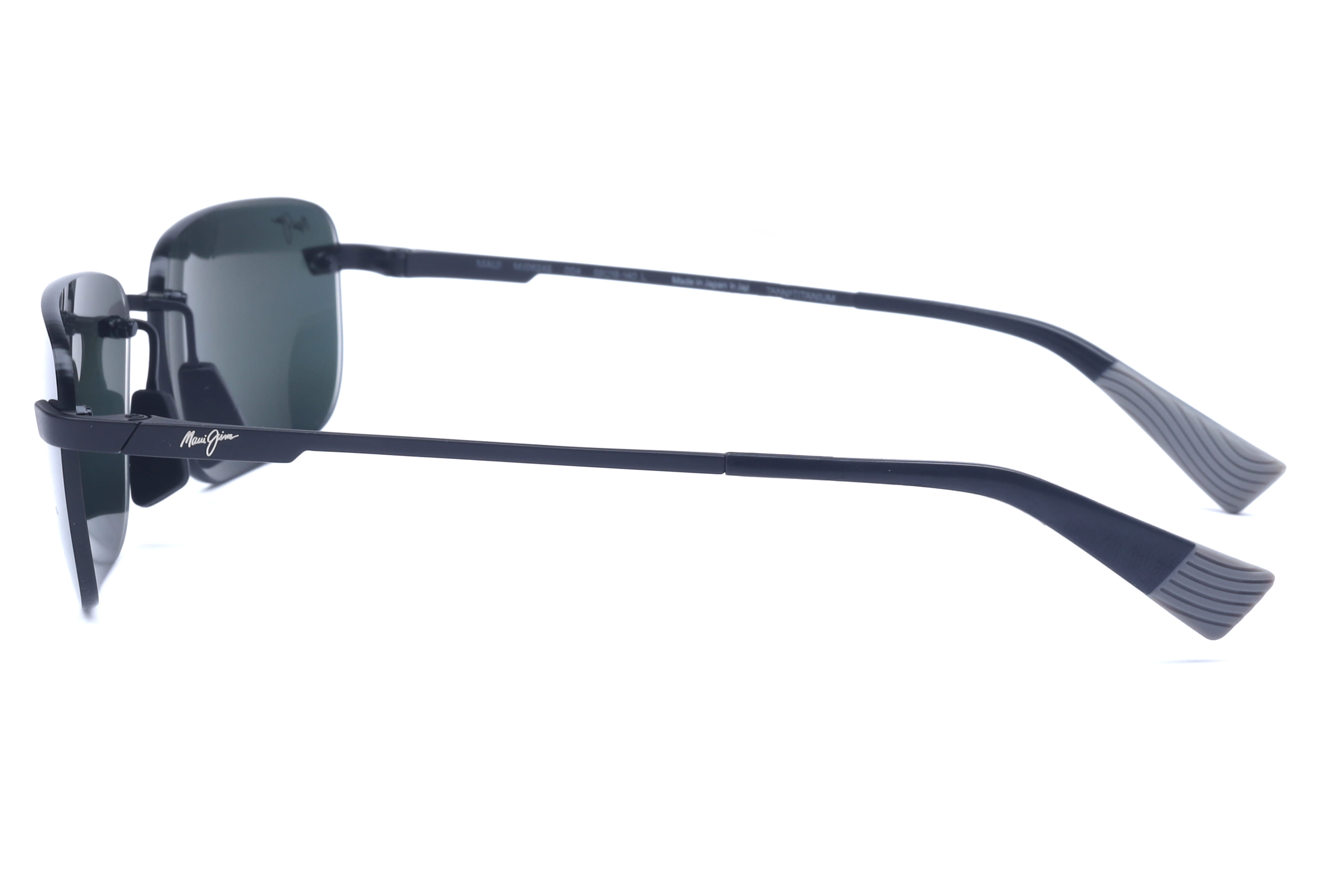 Maui Jim MJ 624 Sunglass Matt Black Male RimLess Titanium Sunglass — Matt Black frame — view 2