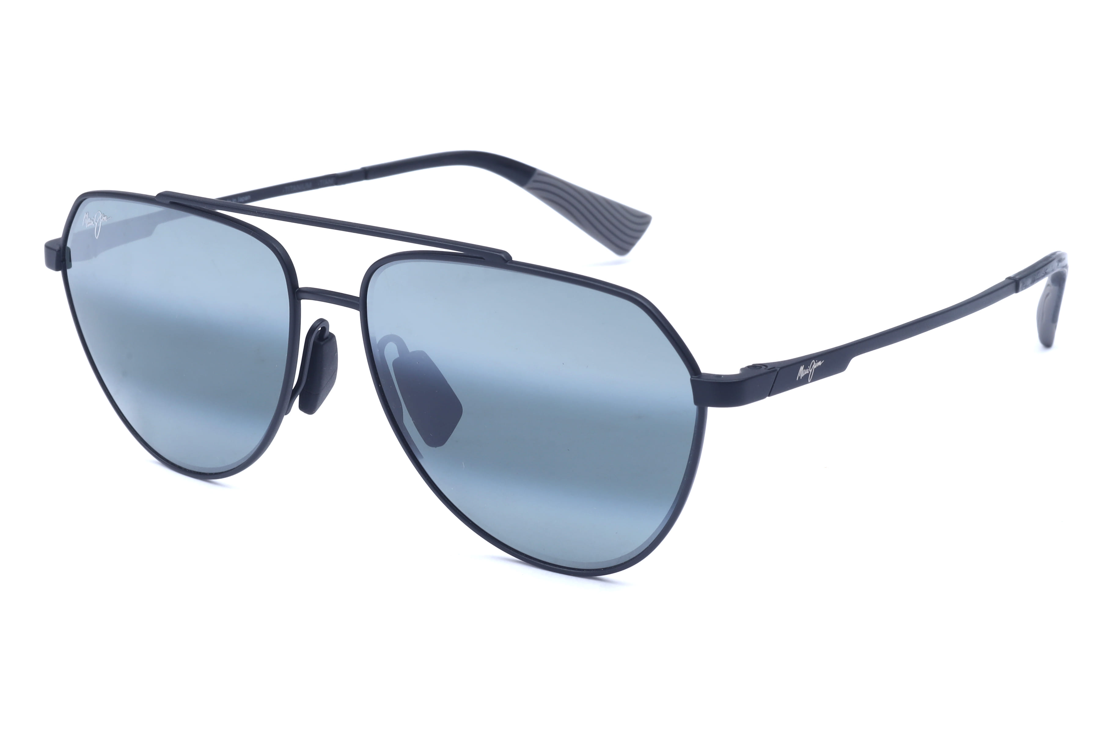Maui Jim MJ 634 Sunglass Matt Black Male Full Titanium Sunglass — Matt Black frame — view 1