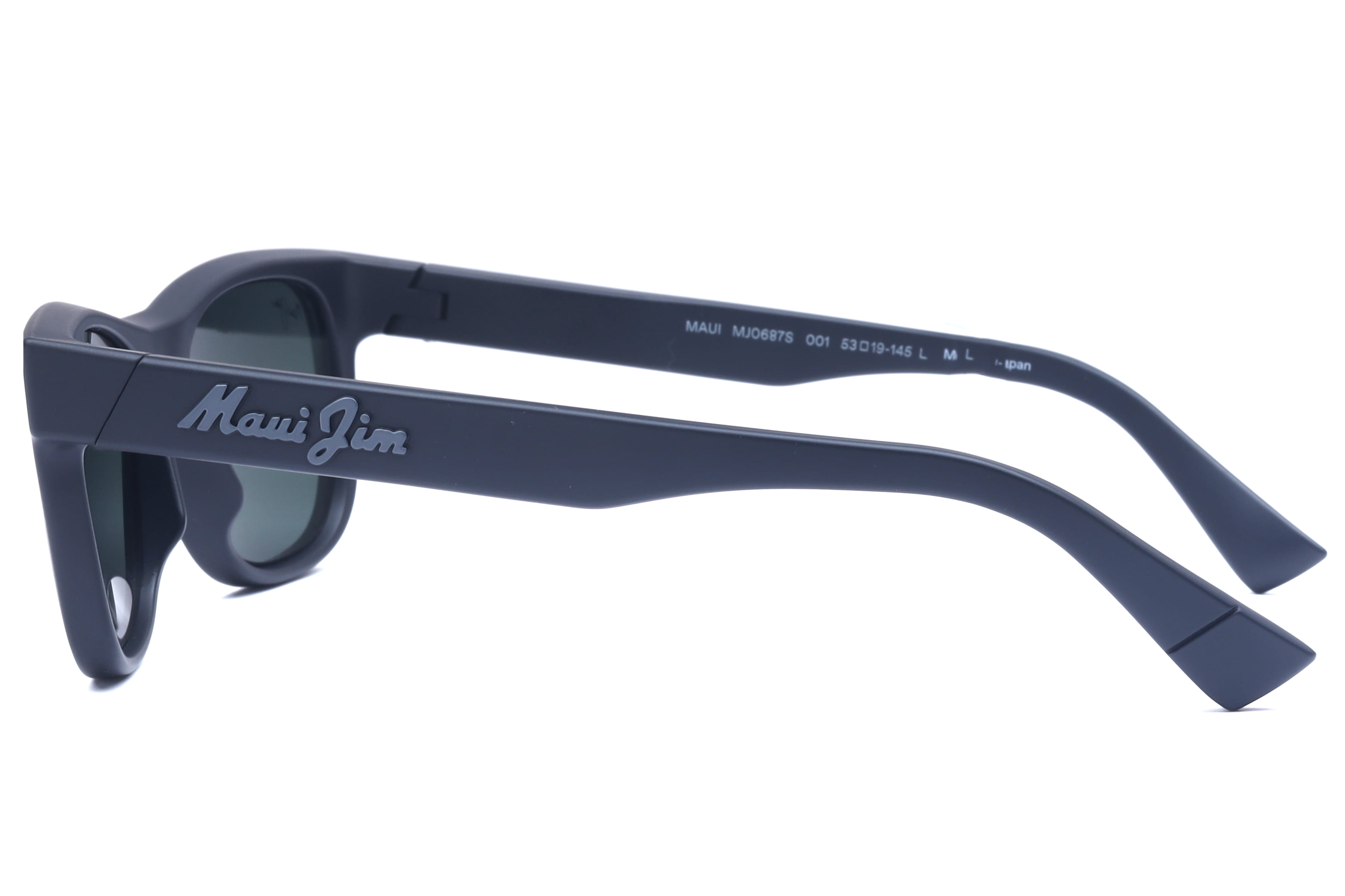 Maui Jim MJ 0687S Sunglass Matt Black Male Full Shell Sunglass — Matt Black frame — view 3