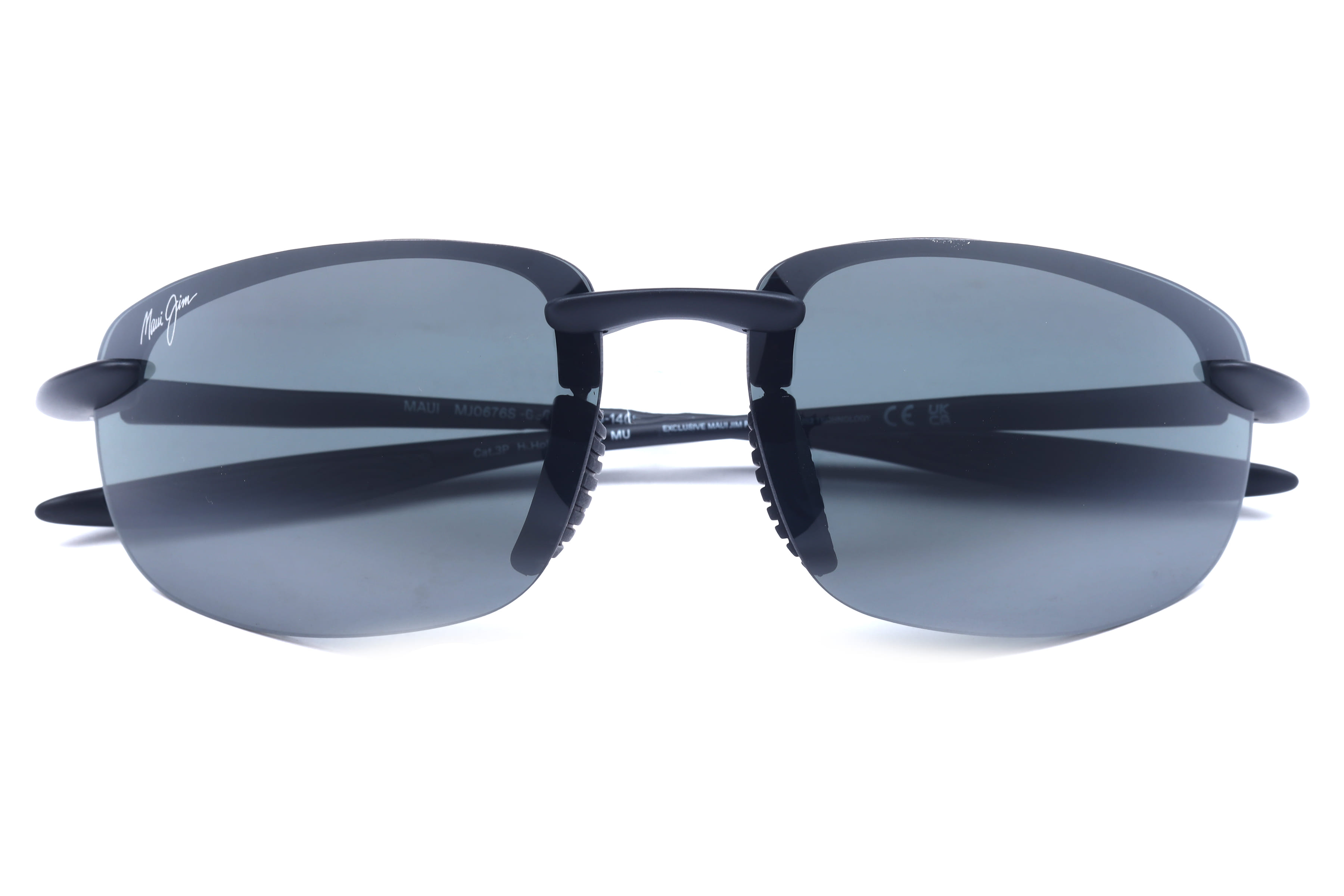 Maui Jim MJ 0676 Sunglass Matt Black Male RimLess Shell Sunglass — Matt Black frame — view 3