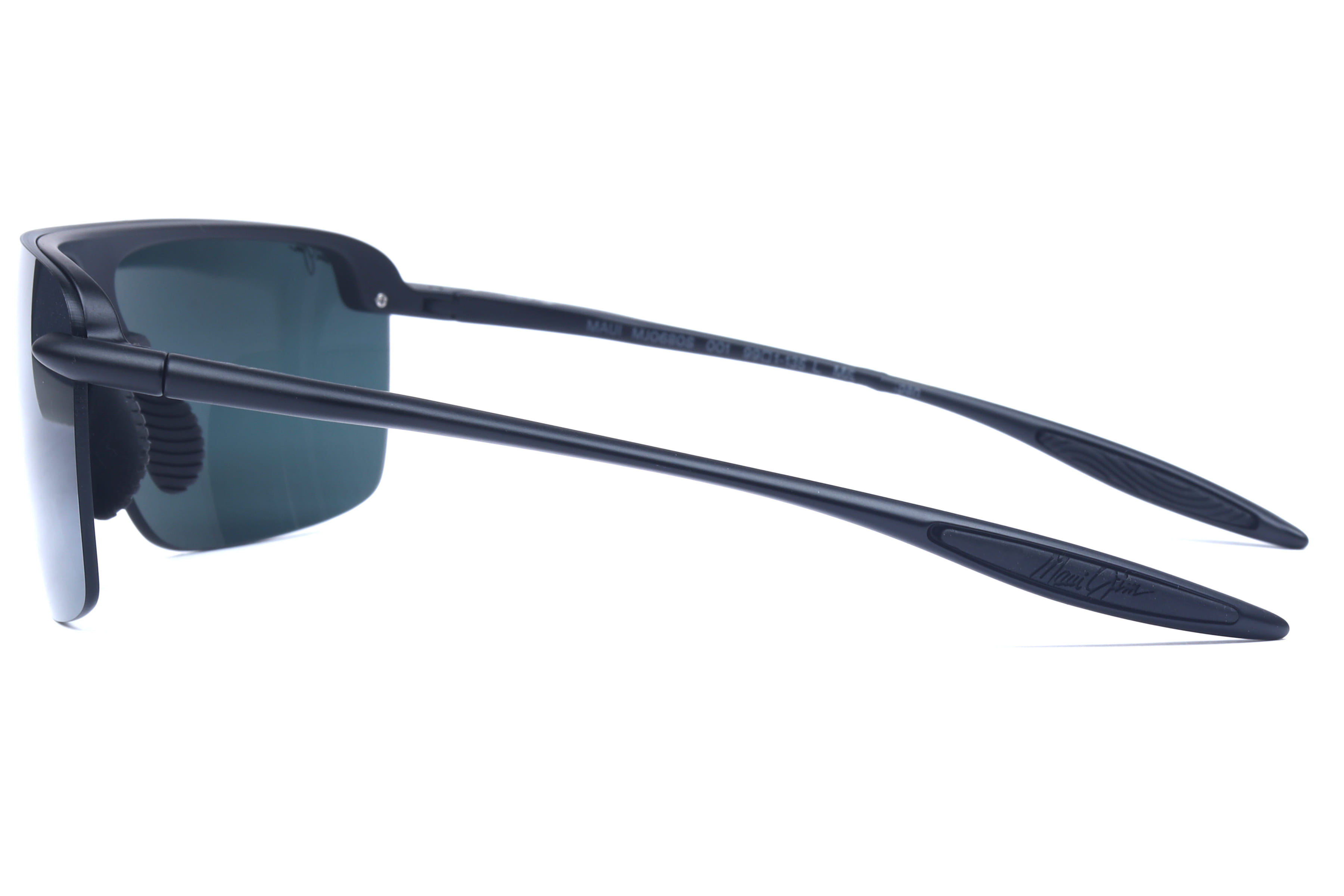 Maui Jim MJ 0680 Sunglass Matt Black Male RimLess Shell Sunglass — Matt Black frame — view 3