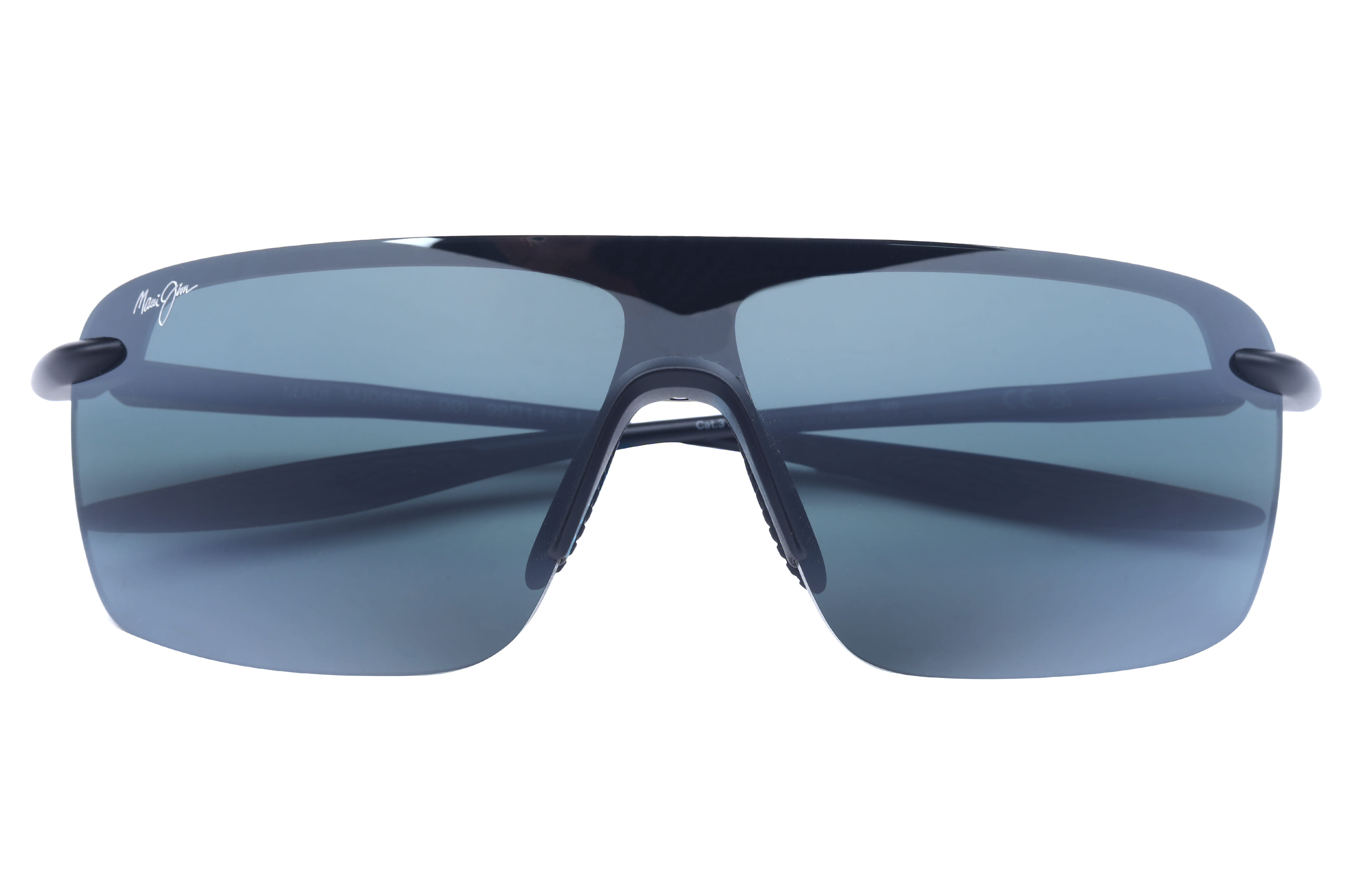 Maui Jim MJ 0680 Sunglass Matt Black Male RimLess Shell Sunglass — Matt Black frame — view 4