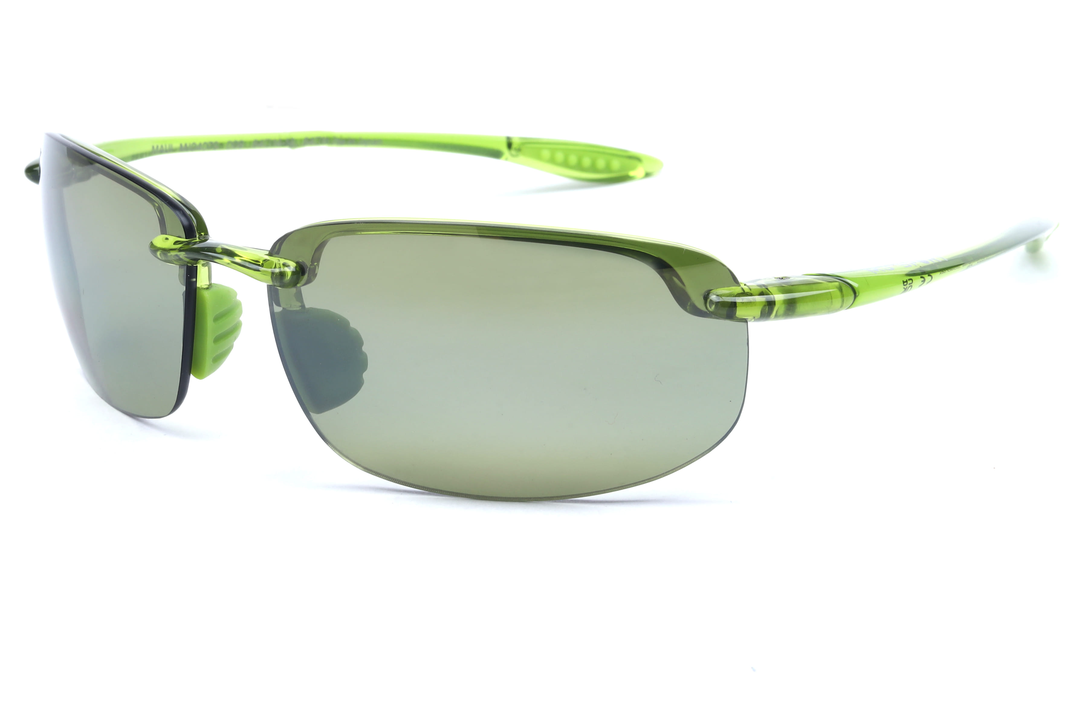 Maui Jim MJ 407 Sunglass Green Male RimLess Shell Sunglass — Transparent Green frame — view 1