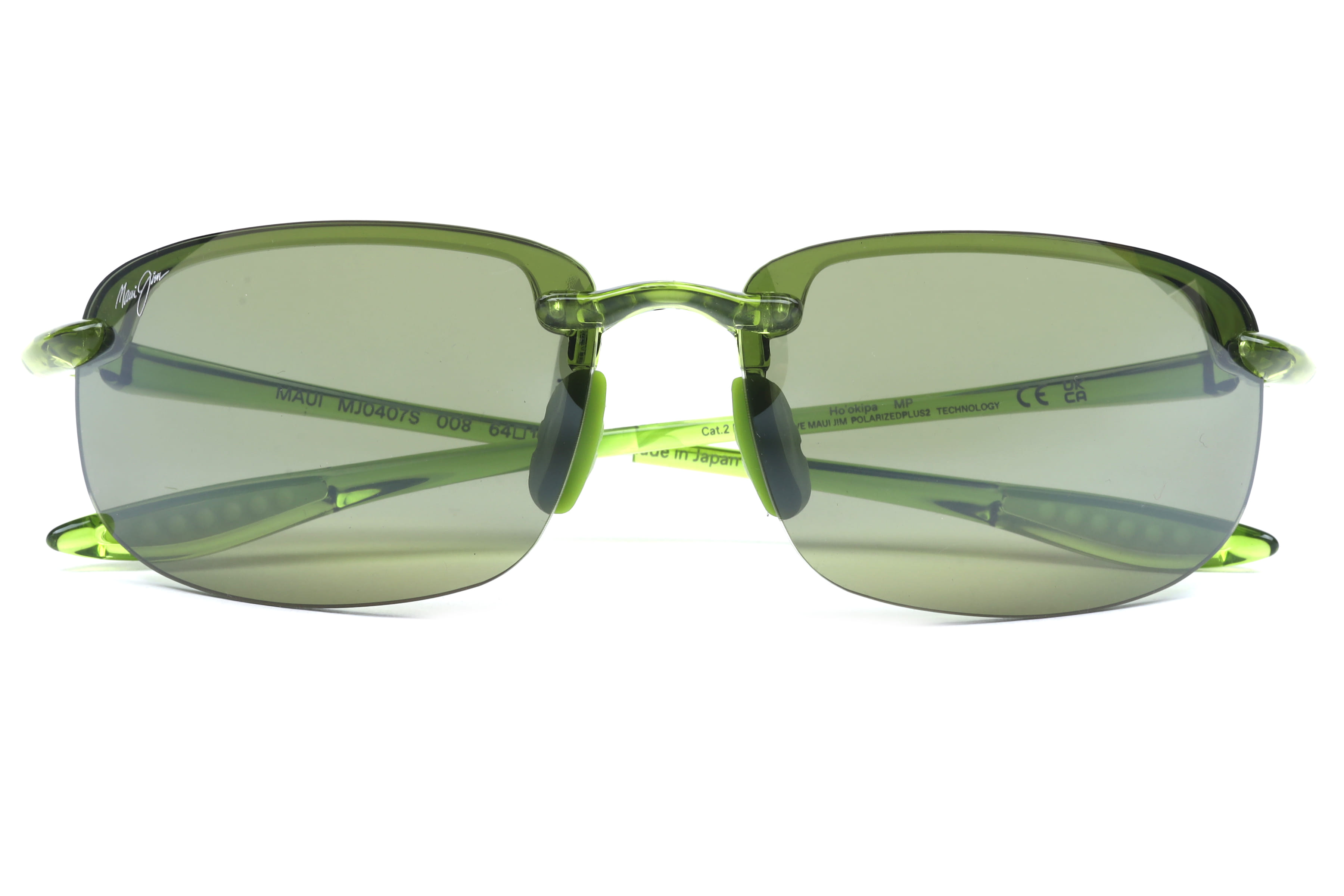 Maui Jim MJ 407 Sunglass Green Male RimLess Shell Sunglass — Transparent Green frame — view 4