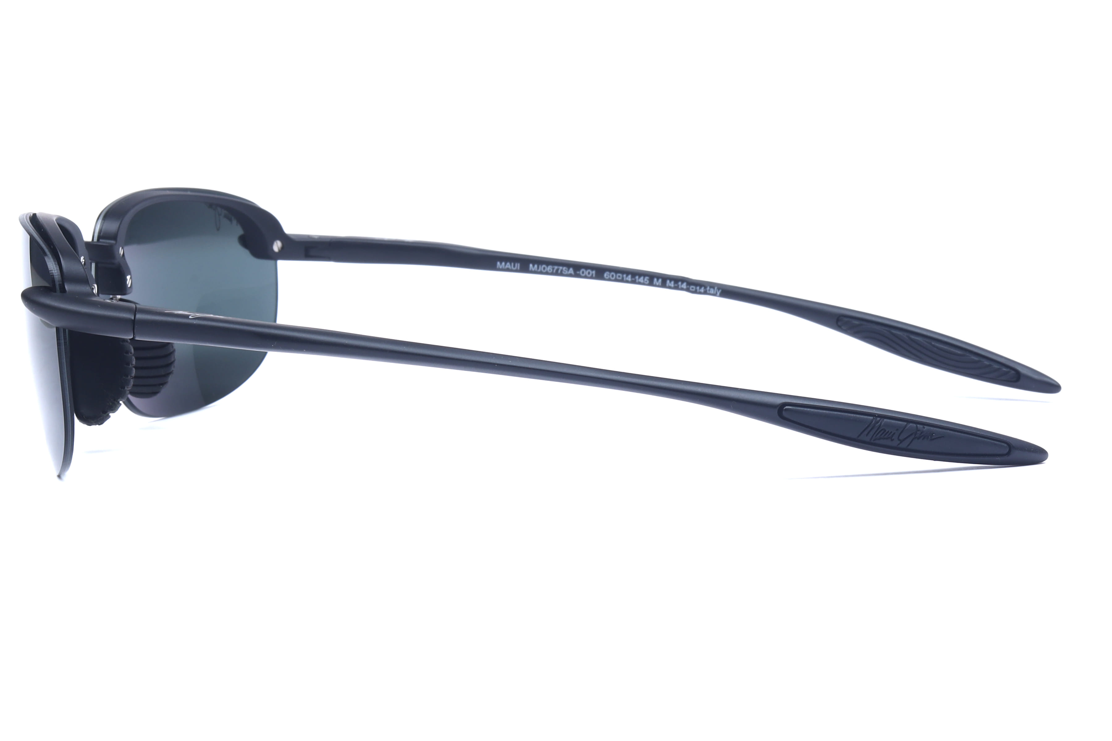 Maui Jim MJ677 Sunglass Matt Black Unisex RimLess Shell Sunglass — Matt Black frame — view 2