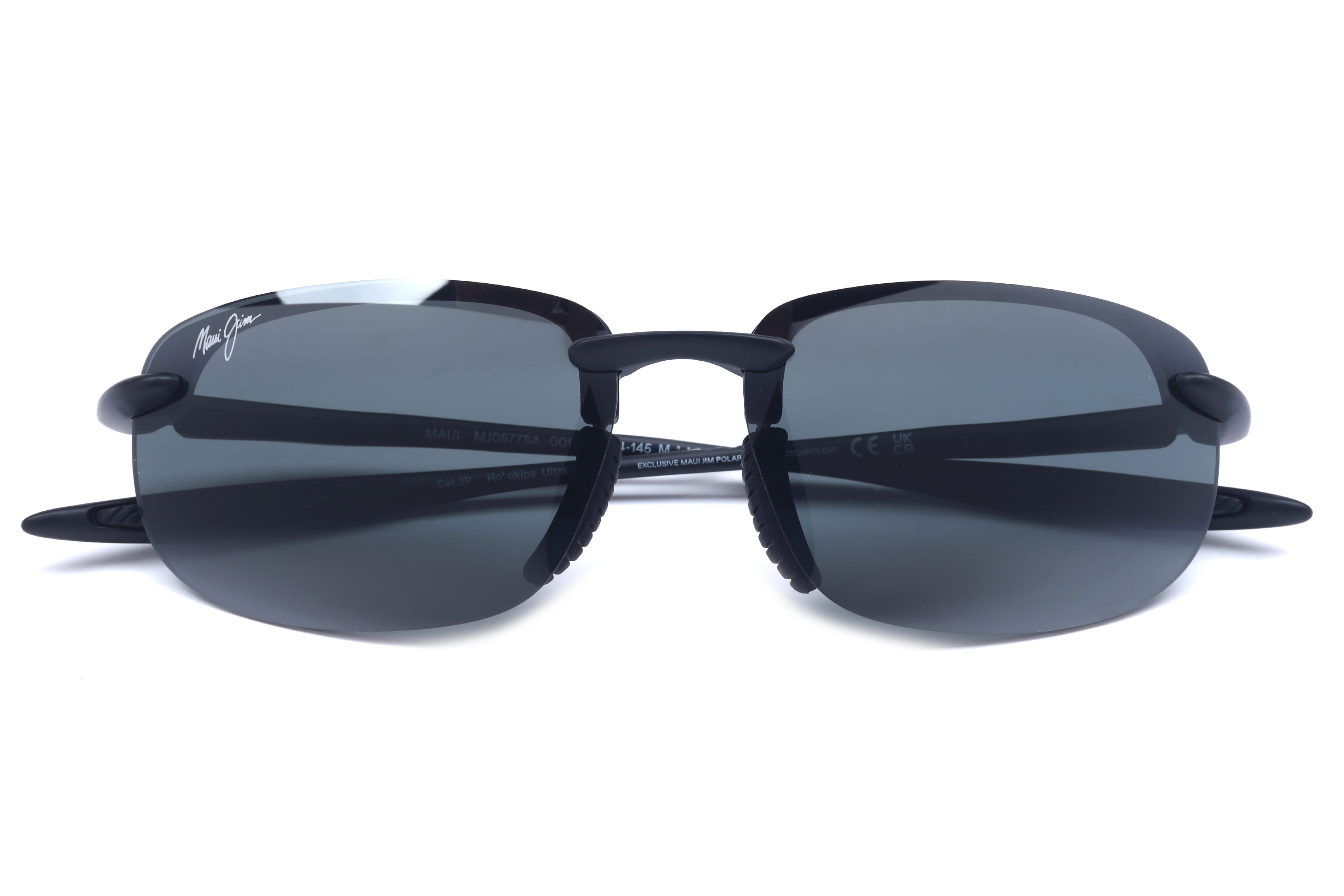 Maui Jim MJ677 Sunglass Matt Black Unisex RimLess Shell Sunglass — Matt Black frame — view 3