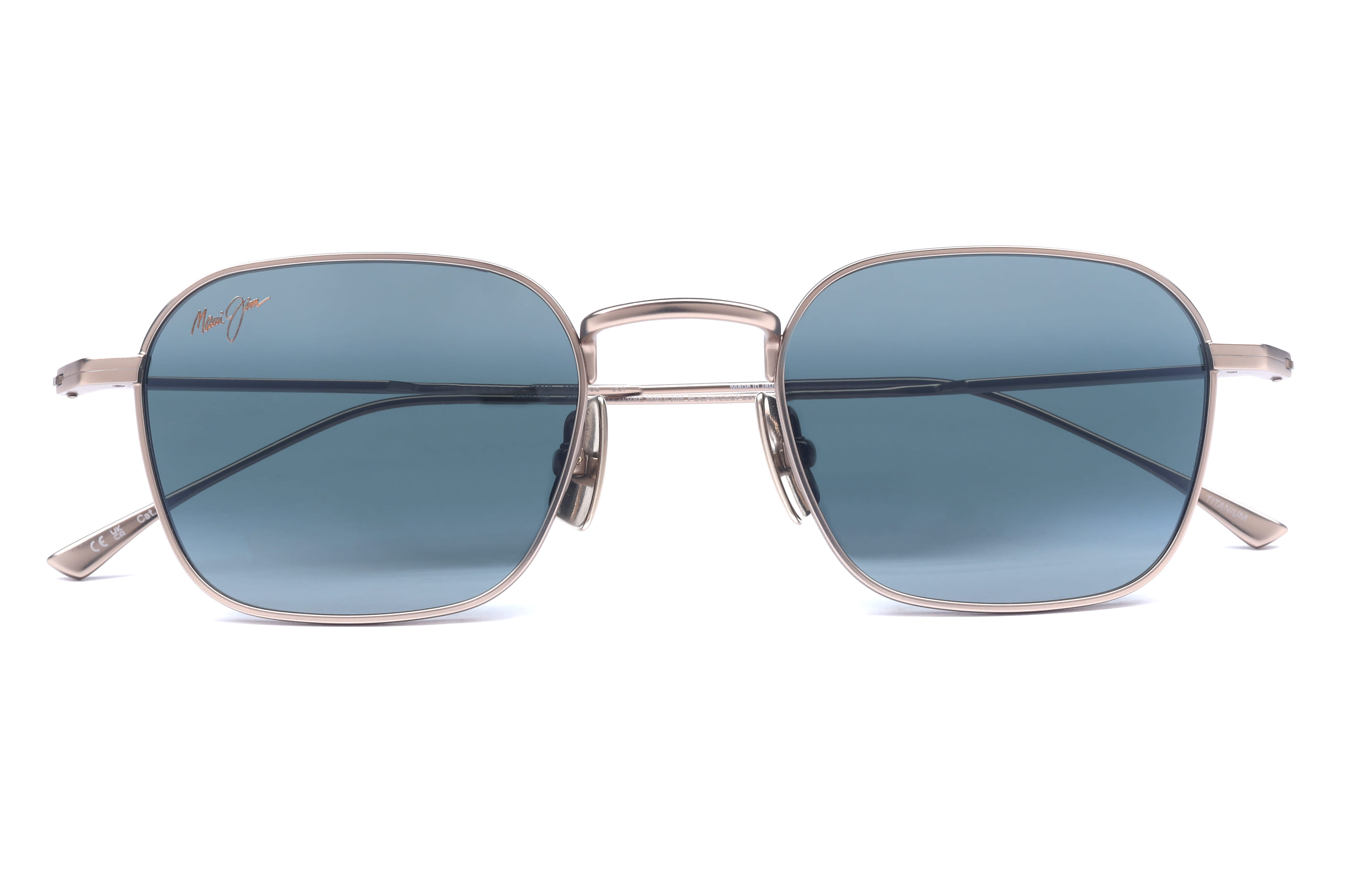 Maui Jim MJ 690 Sunglass Light Gold Unisex Full Metal Sunglass — Light Gold frame — view 3