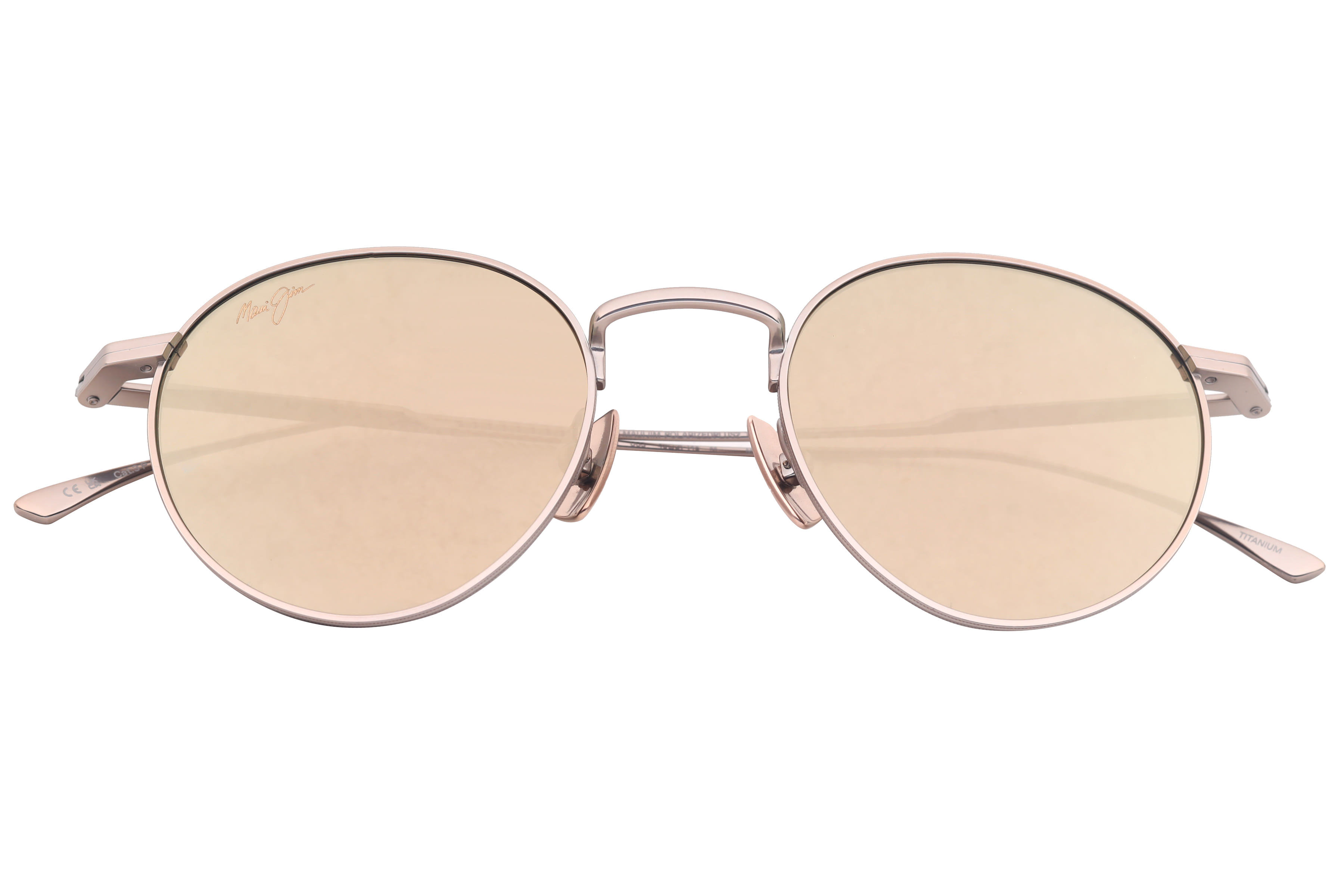 Maui Jim MJ 691 Sunglass Light Gold Unisex Full Metal Sunglass — Light Gold frame — view 4