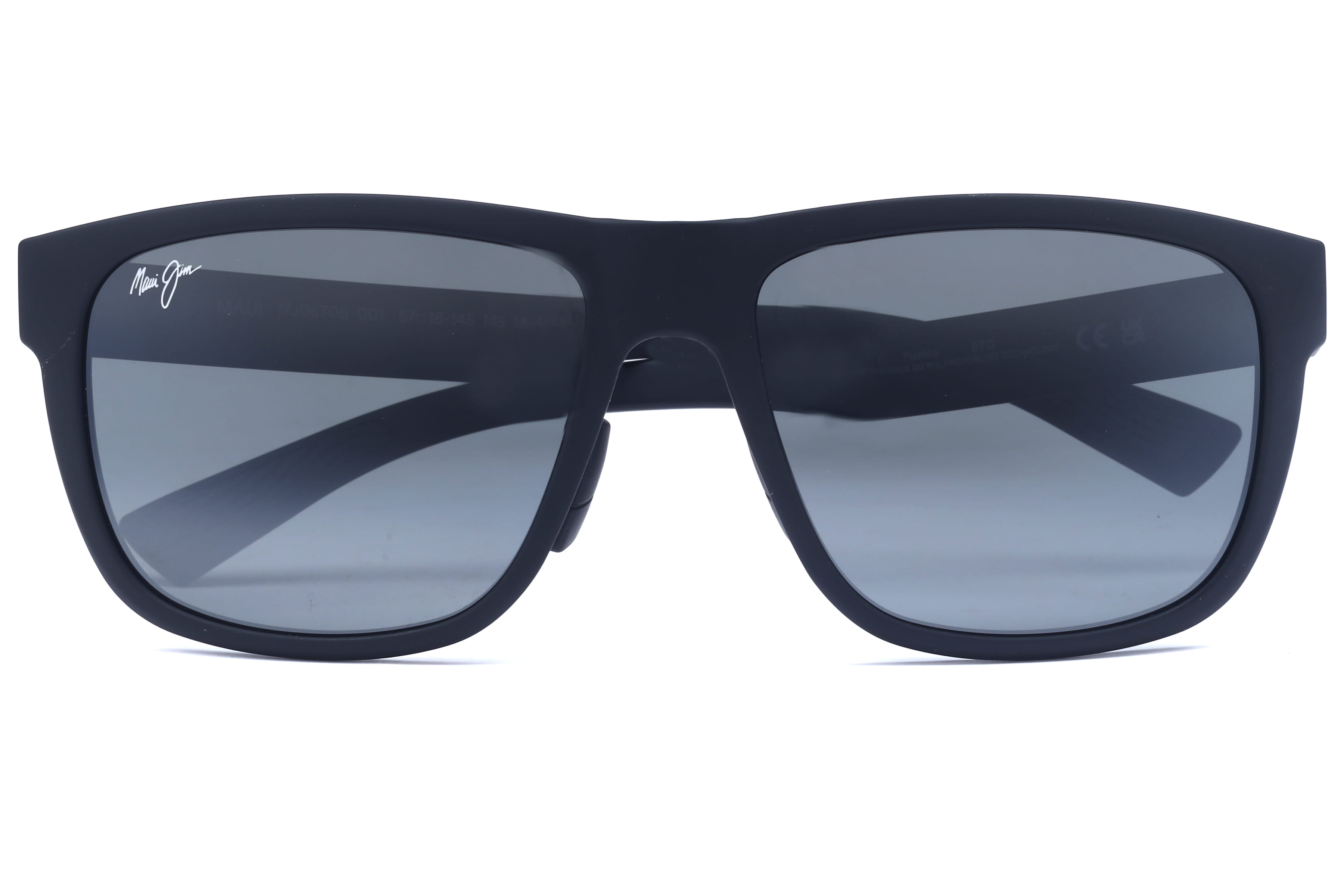 Maui Jim MJ670 Sunglass Matt Black Male Full Shell Sunglass — Matt Black frame — view 3
