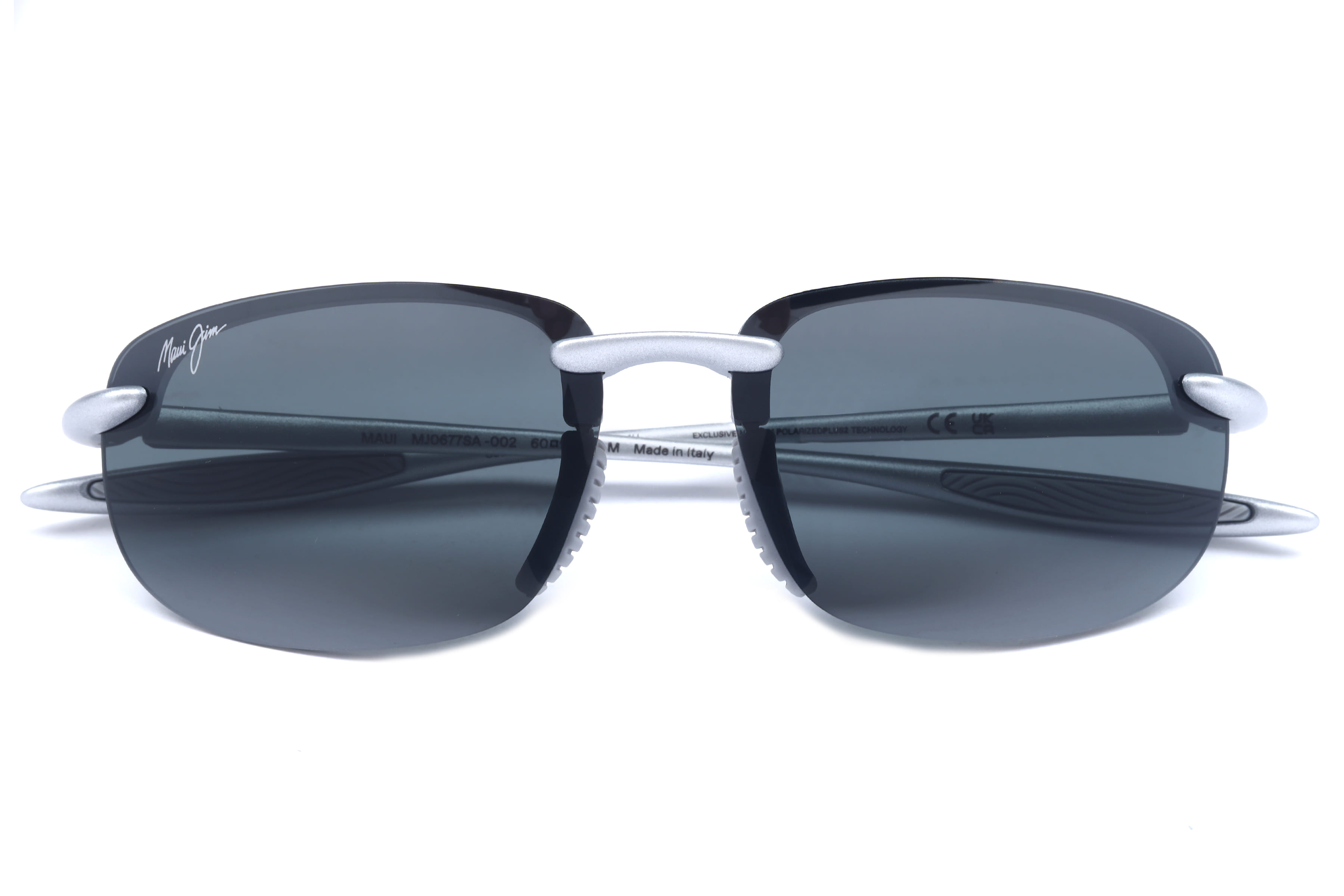 Maui Jim MJ0677SA Sunglass Silver Male RimLess Shell Sunglass — Silver frame — view 3