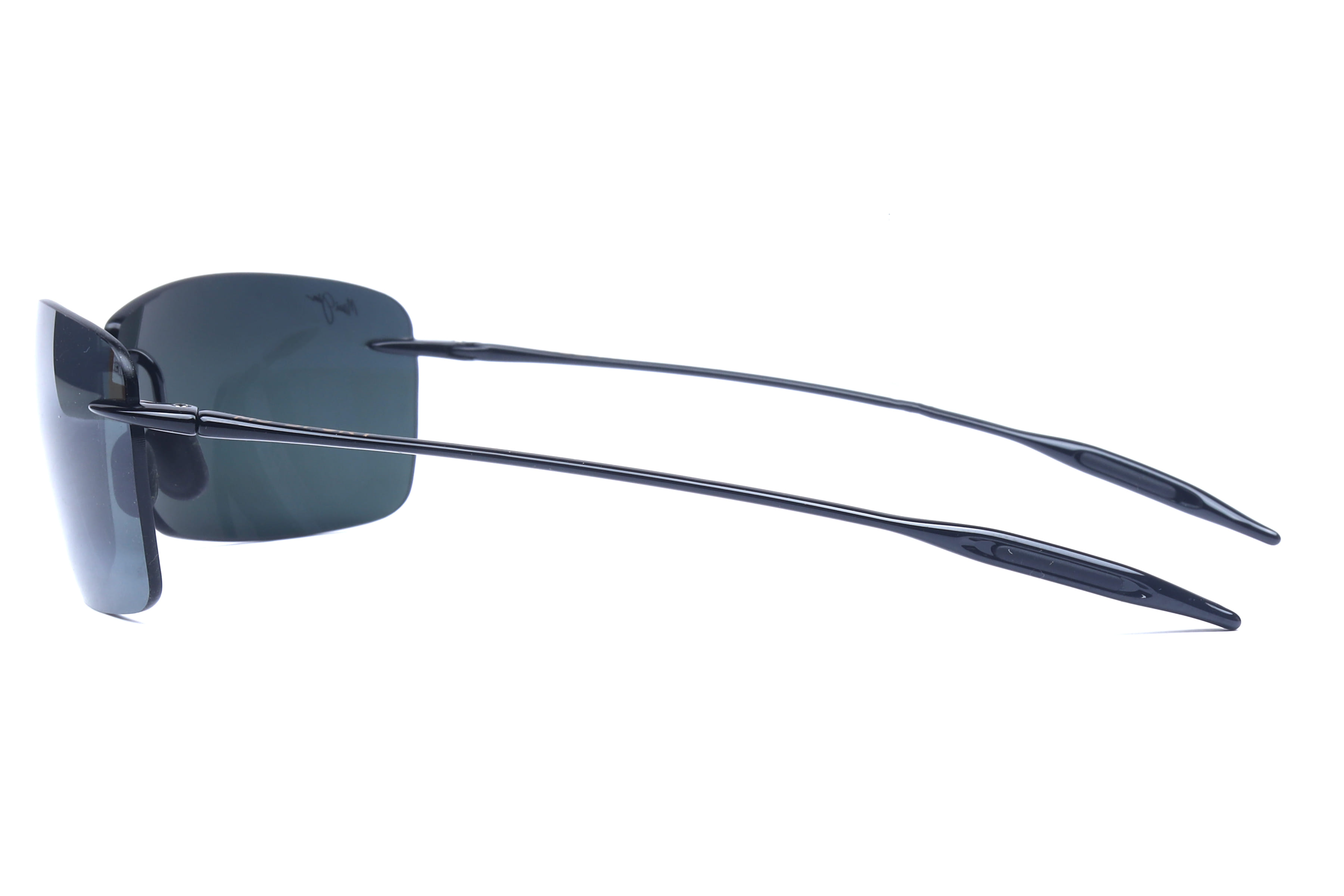 Maui Jim MJ0423S Sunglass Black Male RimLess Shell Sunglass — Black frame — view 3