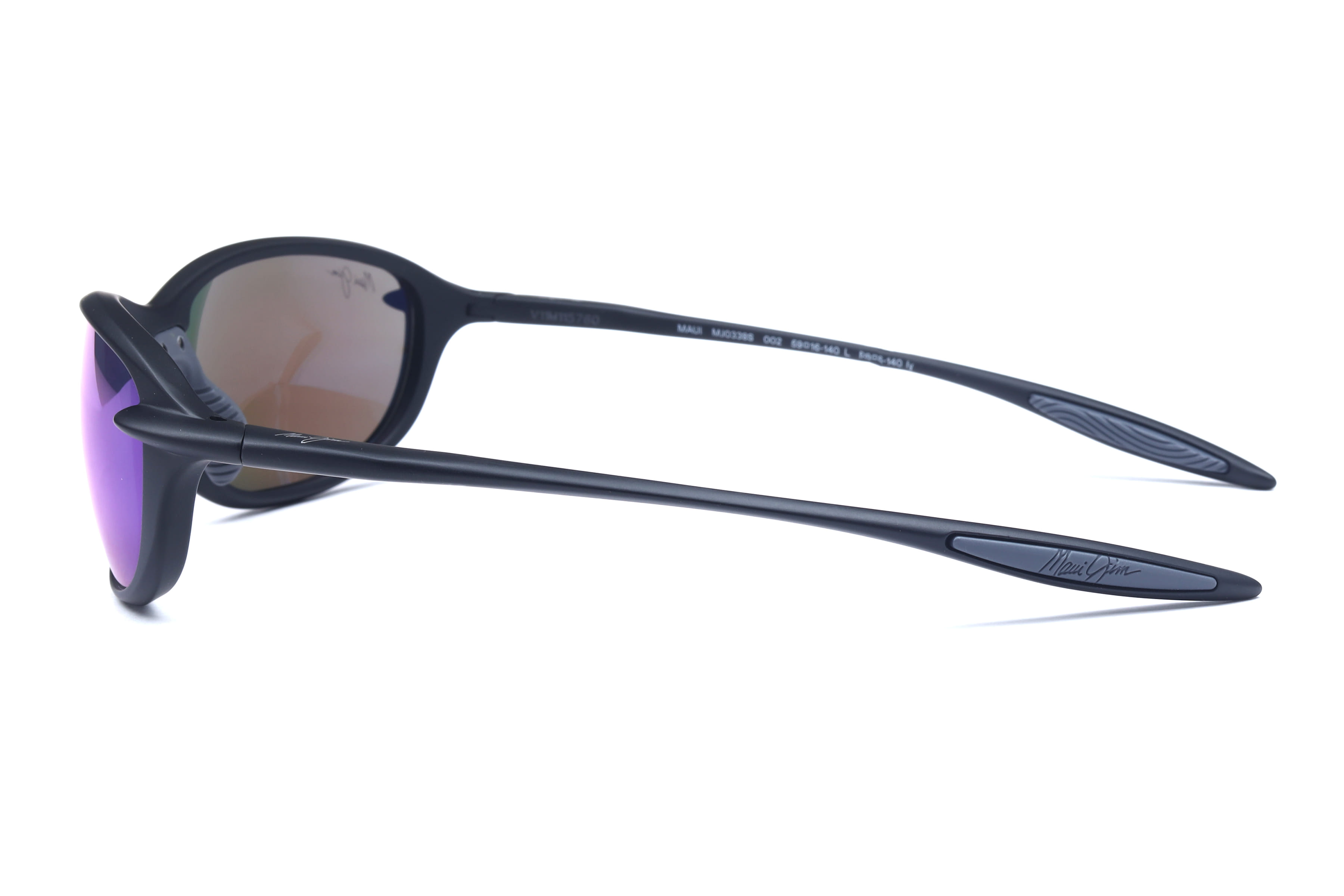 Maui Jim MJ B338 Sunglass Matt Black Unisex Full Shell Sunglass — Matt Black frame — view 2