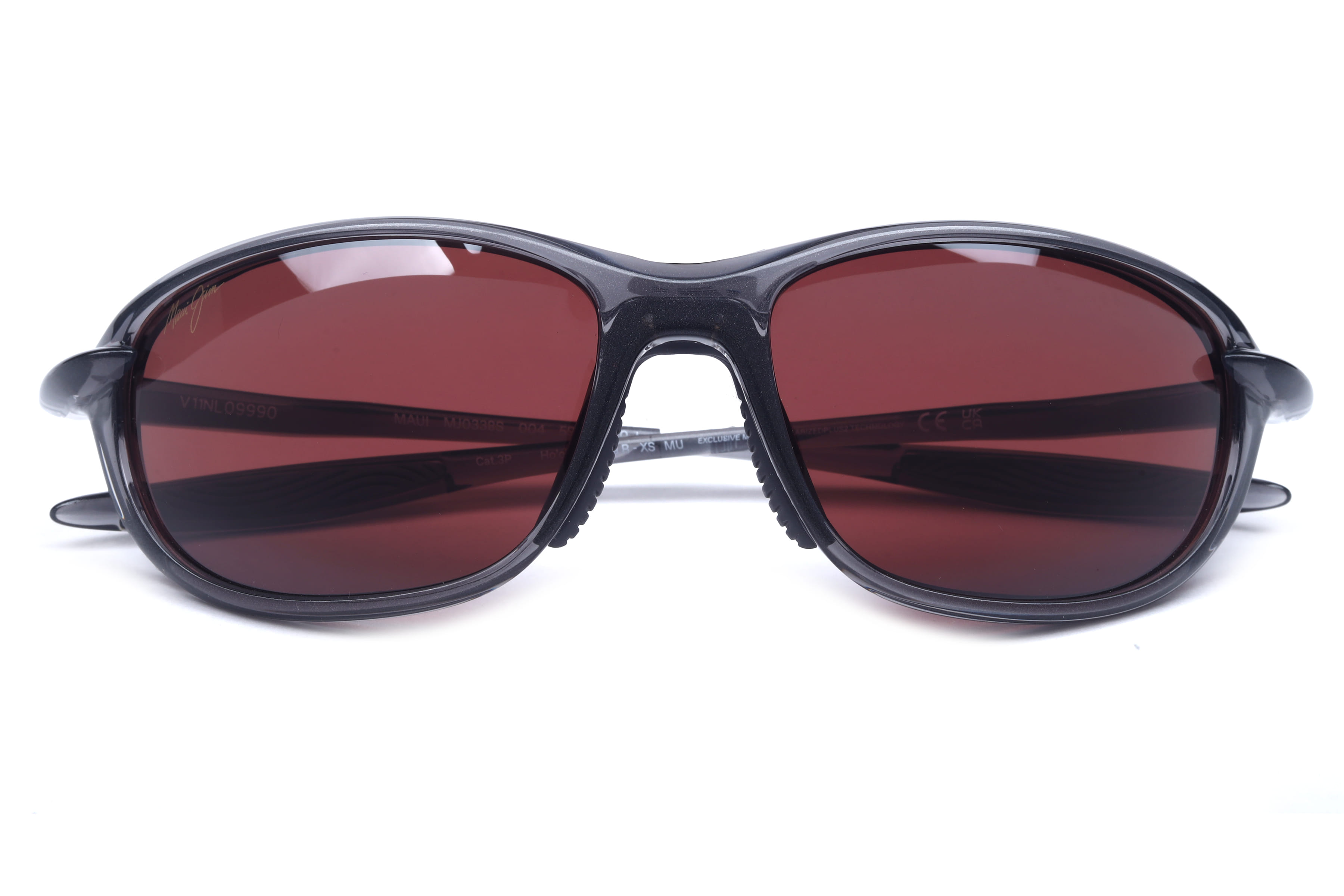 Maui Jim MJ R338 Sunglass Transparent Grey Unisex Full Shell Sunglass — Transparent Grey frame — view 3
