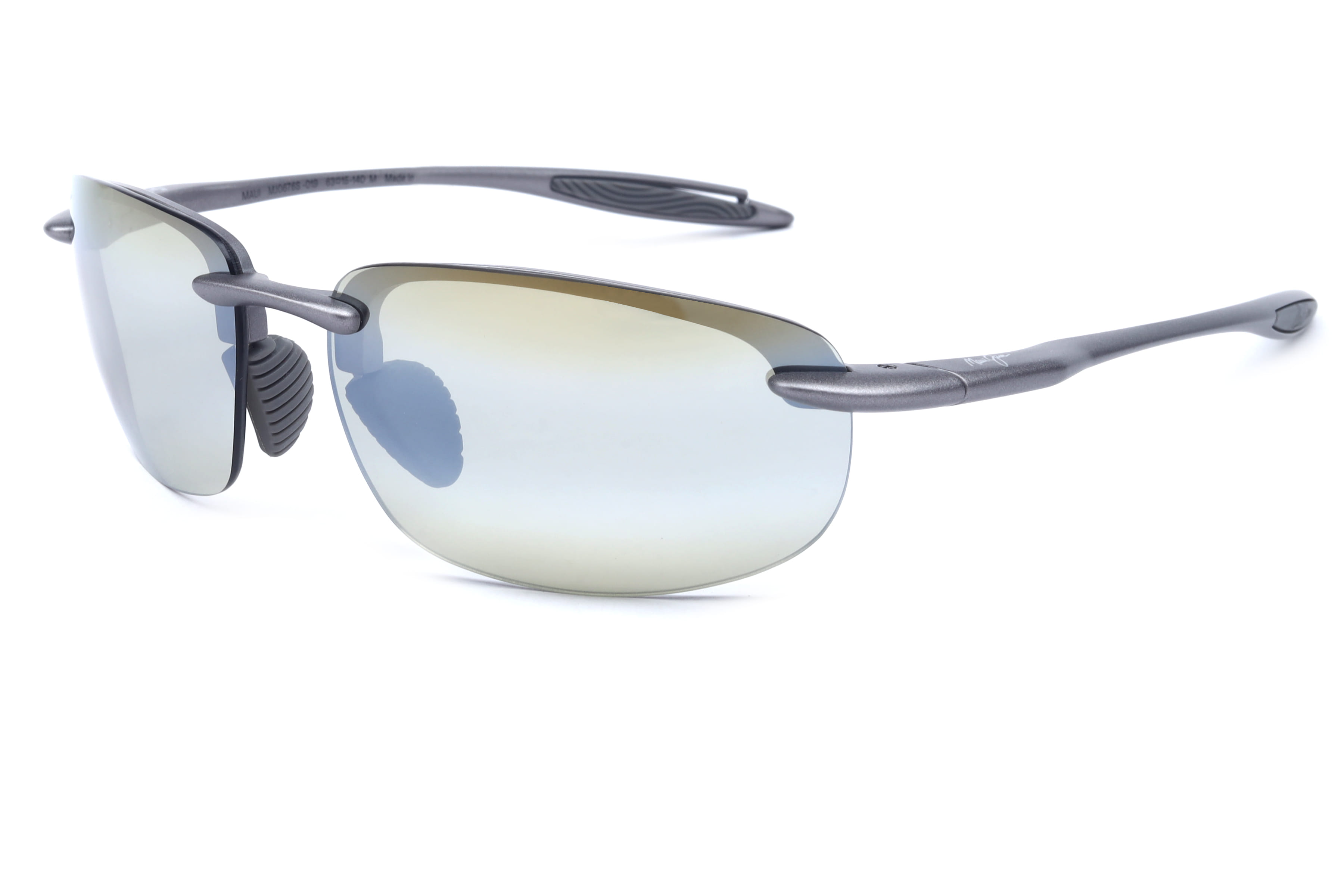Maui Jim MJ HTP676 Sunglass Grey Unisex RimLess Shell Sunglass — Grey frame — view 1
