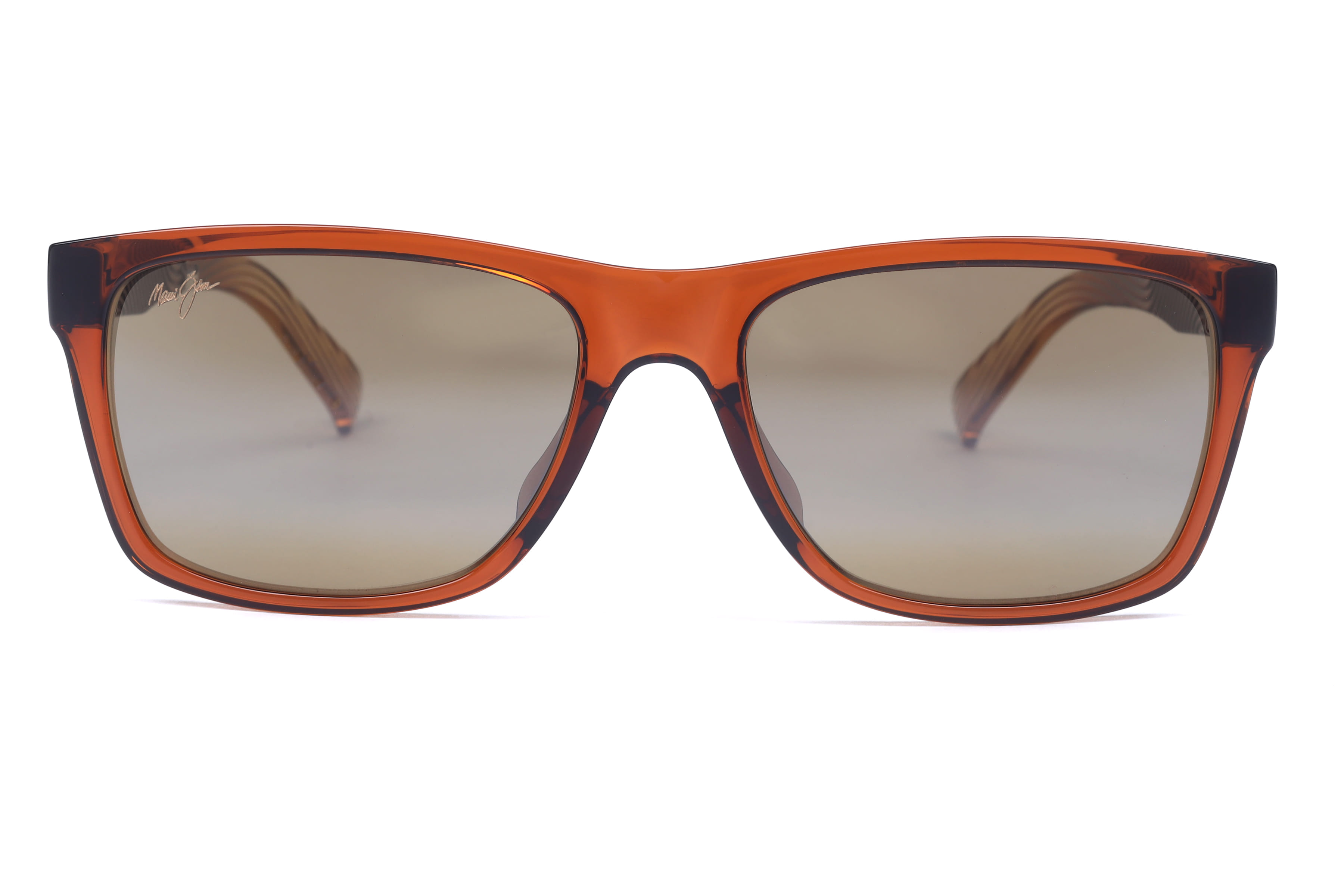Maui Jim MJ H345 Sunglass Transparent Brown Unisex Full Shel — Transparent Brown frame