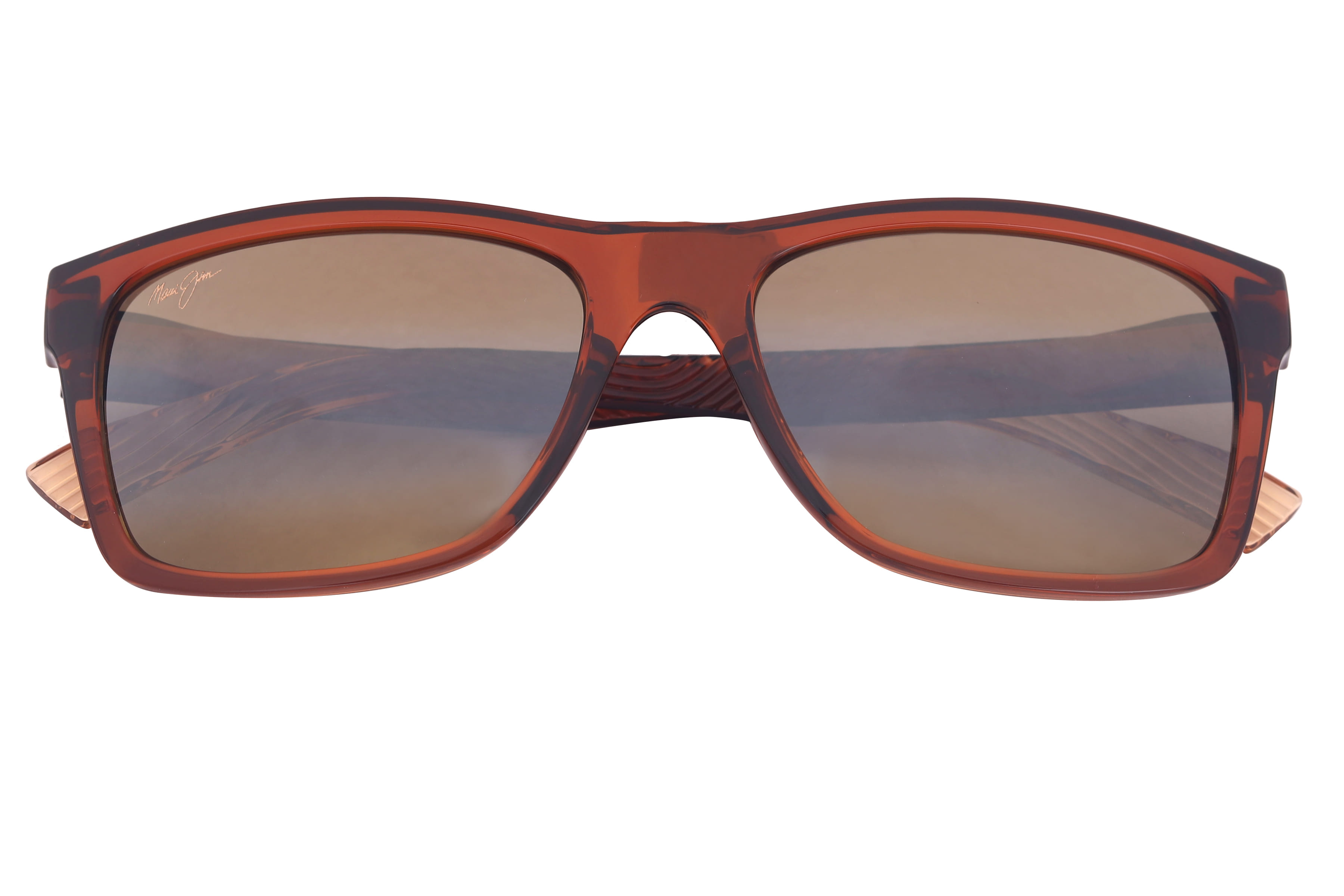 Maui Jim MJ H345 Sunglass Transparent Brown Unisex Full Shel Sunglass — Transparent Brown frame — view 4