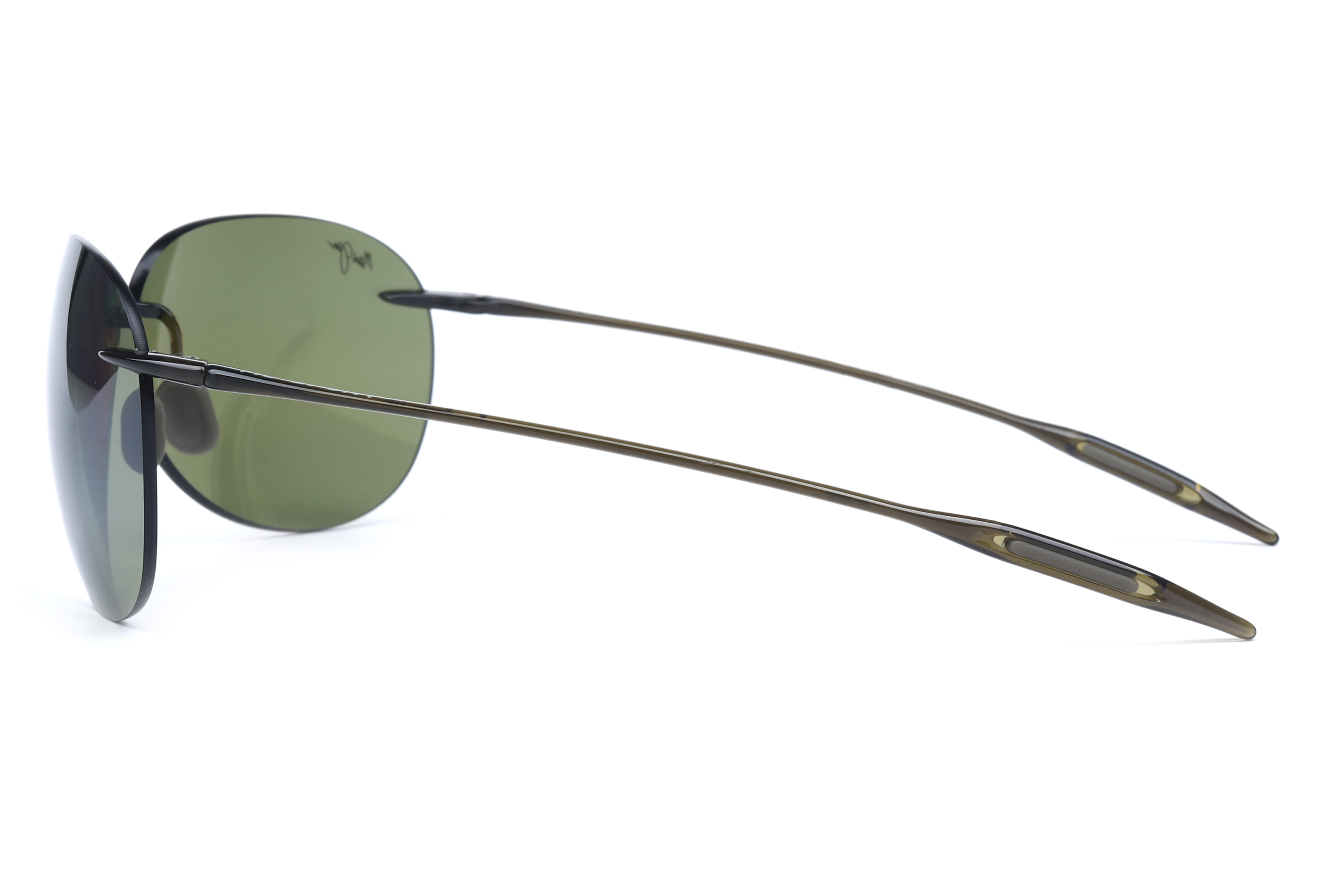 Maui Jim MJ HT421 Sunglass Khaki Unisex RimLess Shell Sunglass — Khaki frame — view 2