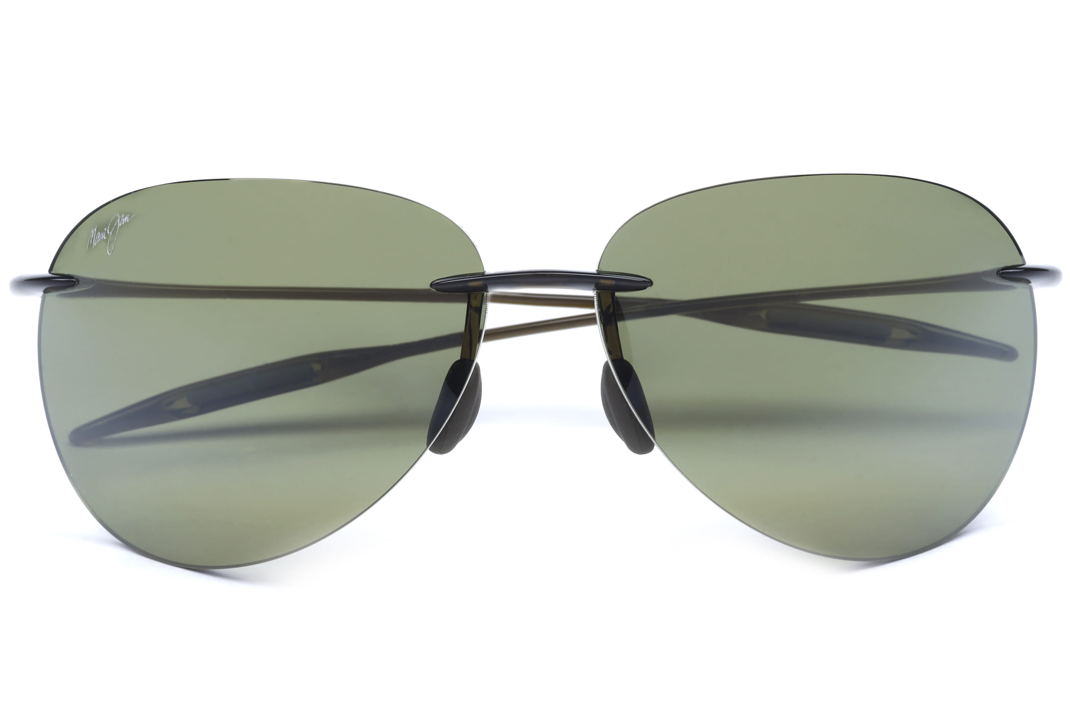 Maui Jim MJ HT421 Sunglass Khaki Unisex RimLess Shell Sunglass — Khaki frame — view 3