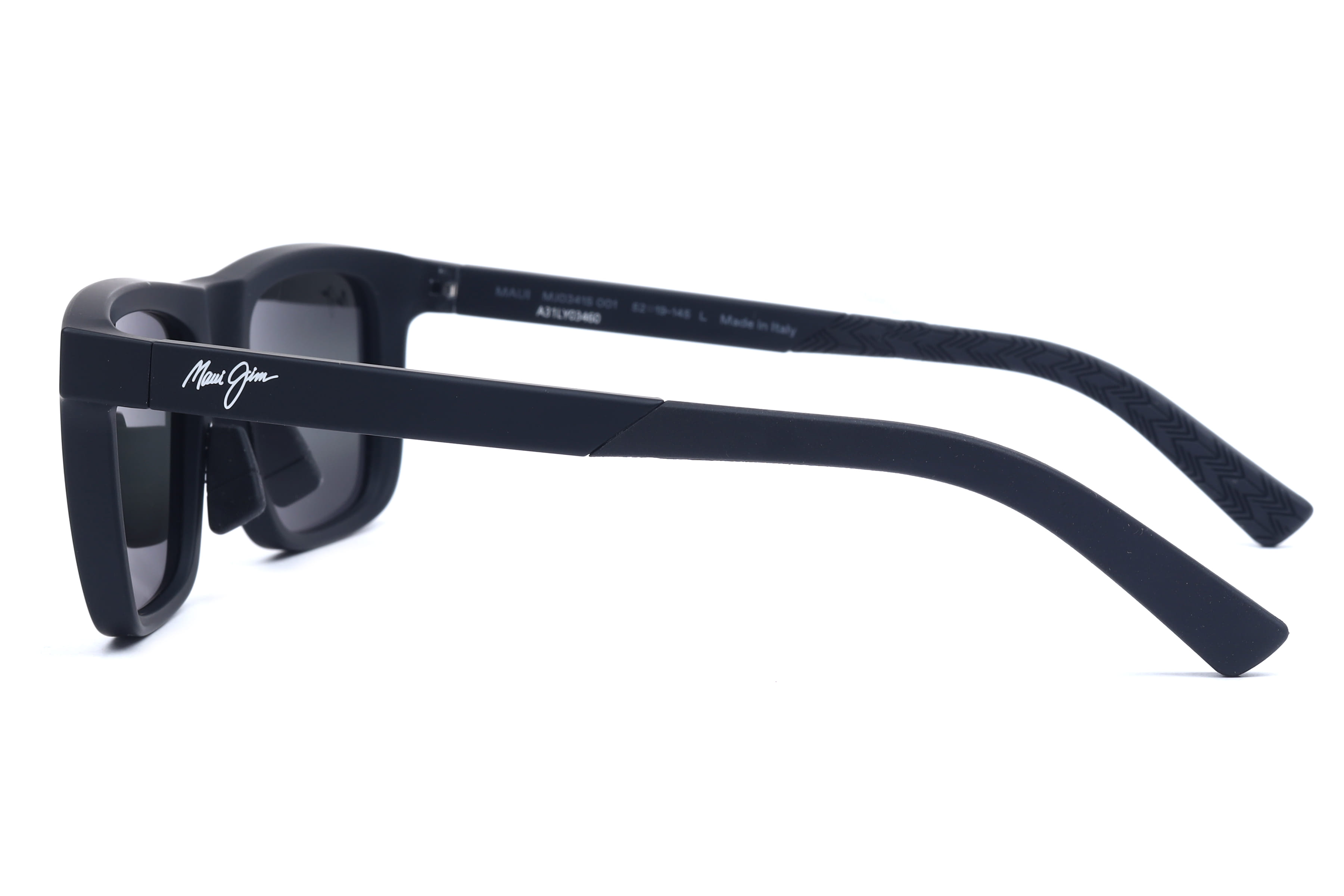 Maui Jim MJ 341 Sunglass Matt Black Unisex Full Shell Sunglass — Matt Black frame — view 3